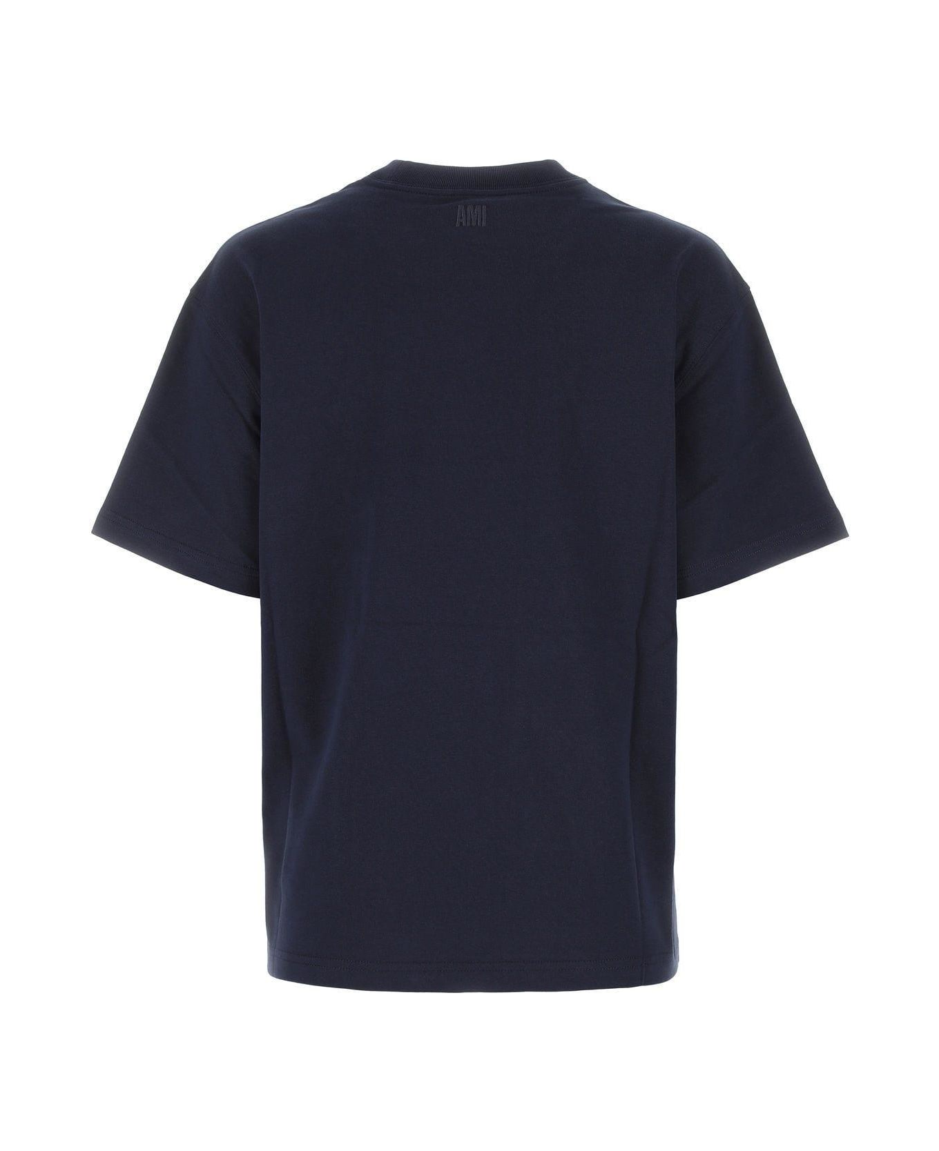 Ami Alexandre Mattiussi Navy Blue Cotton Oversize T-shirt - Nautic Blue