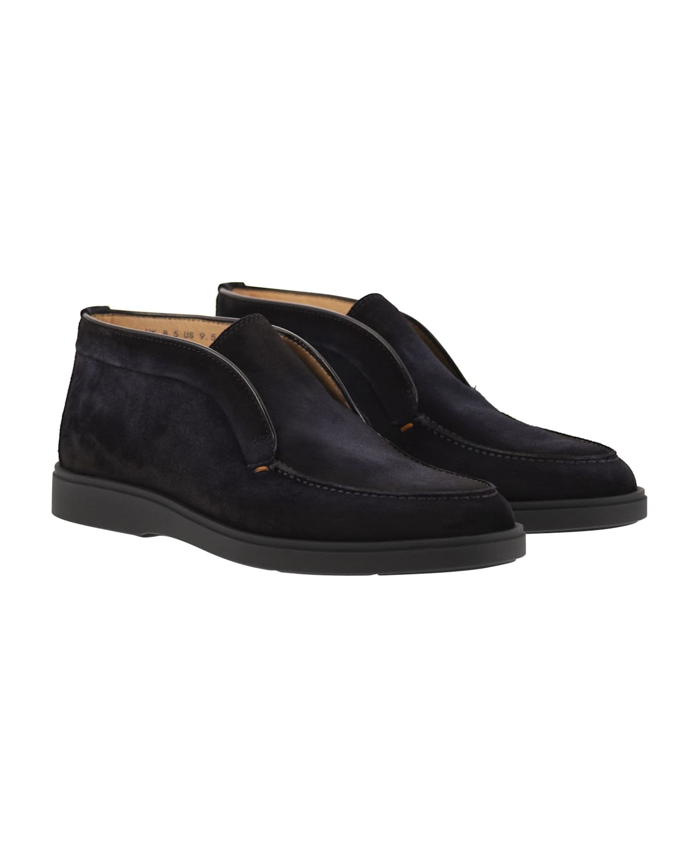 Santoni Suede Leather Desert Boot - Blue