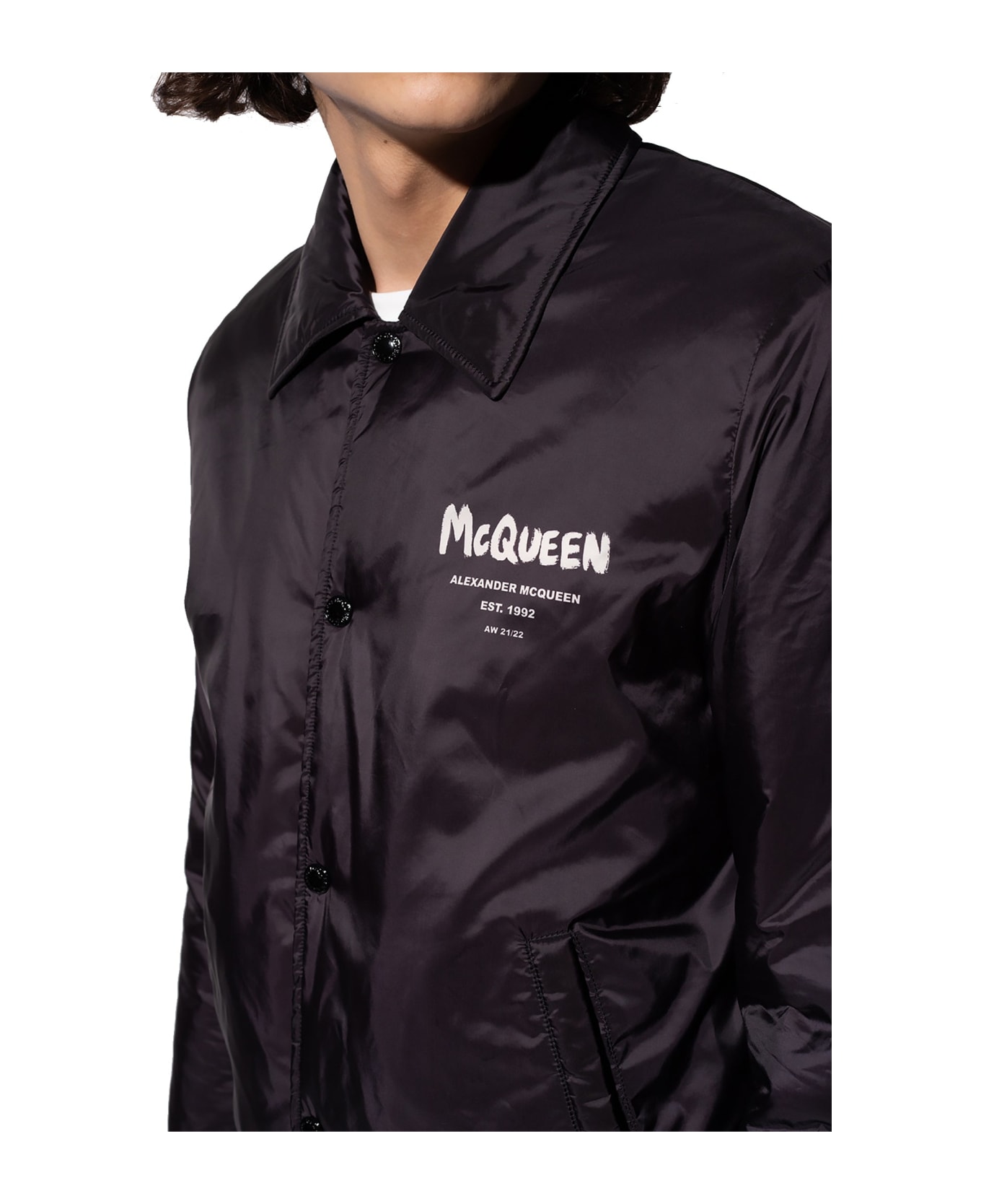 Alexander McQueen Windbreaker Logo Jacket - Black