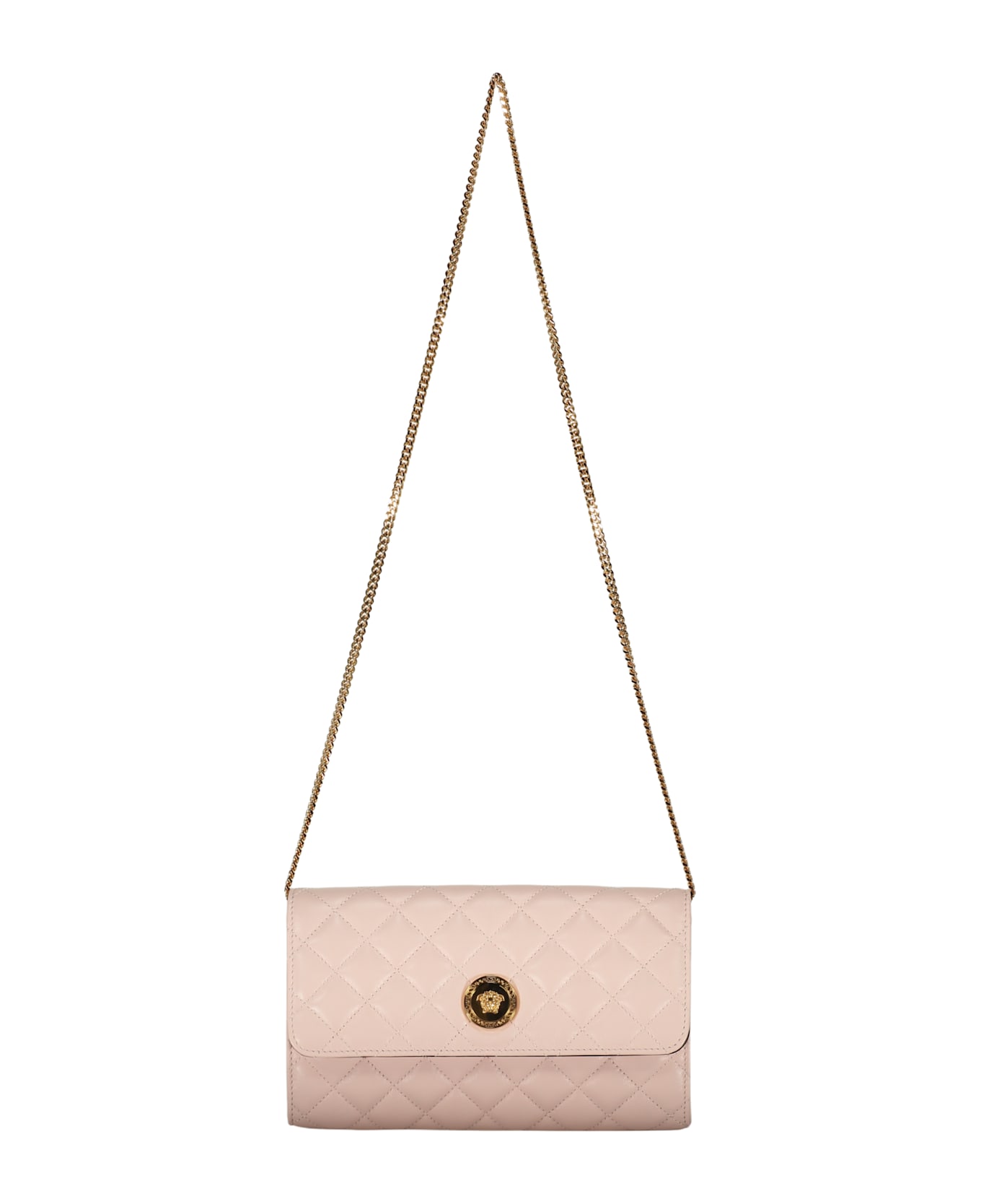 Versace Leather Clutch With Logo - Pink