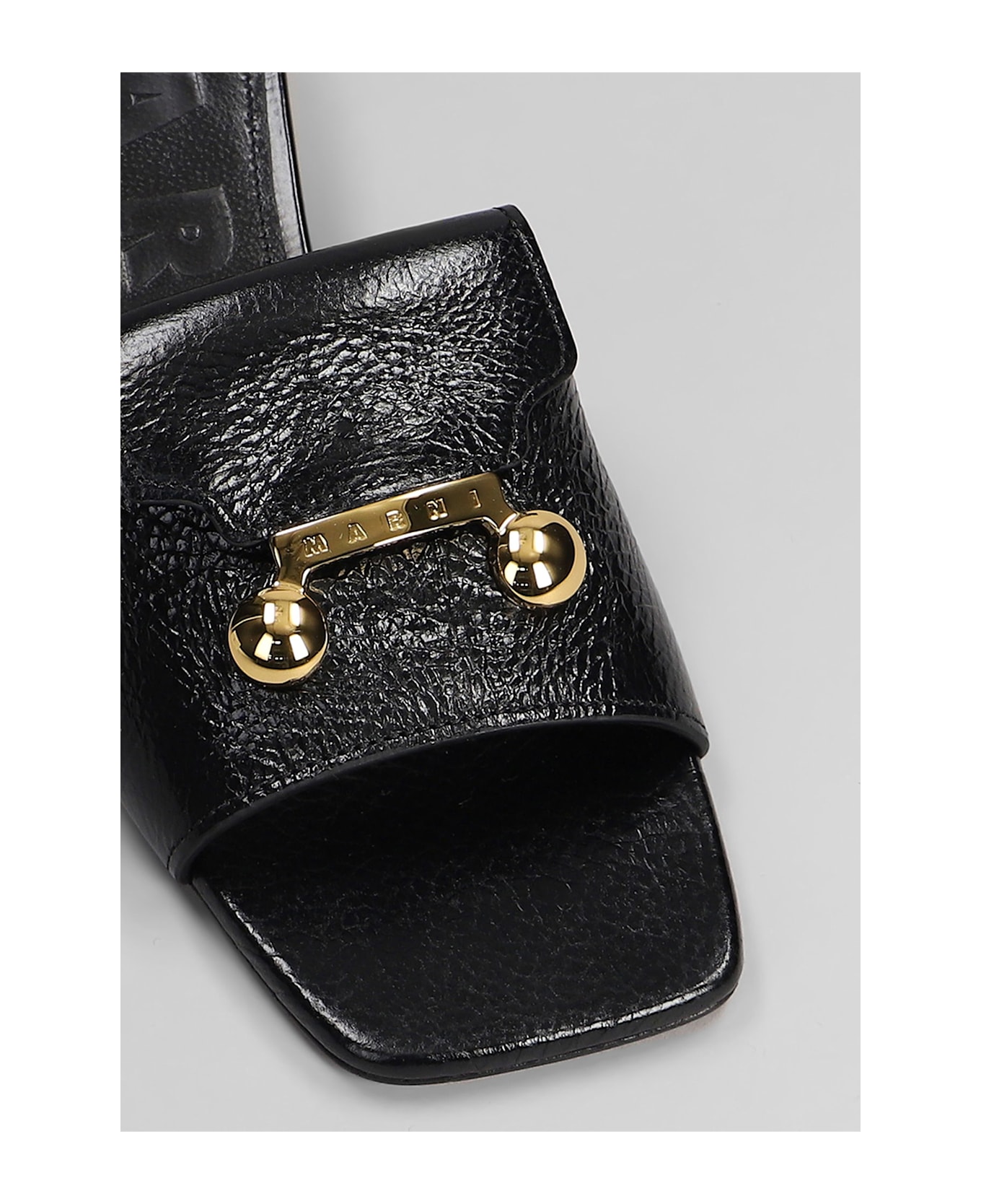 Marni Slipper-mule In Black Leather - black