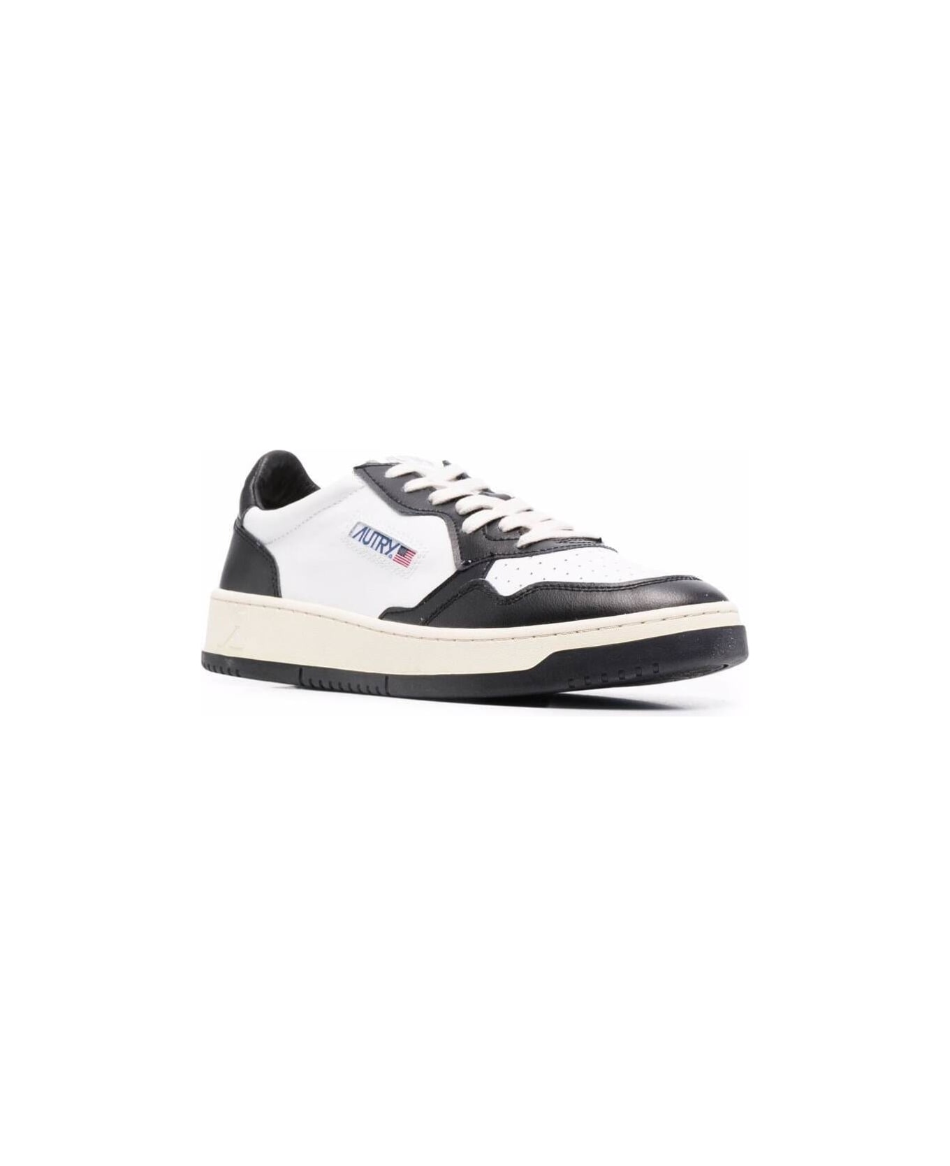 Autry White And Black Leather Sneakers スニーカー