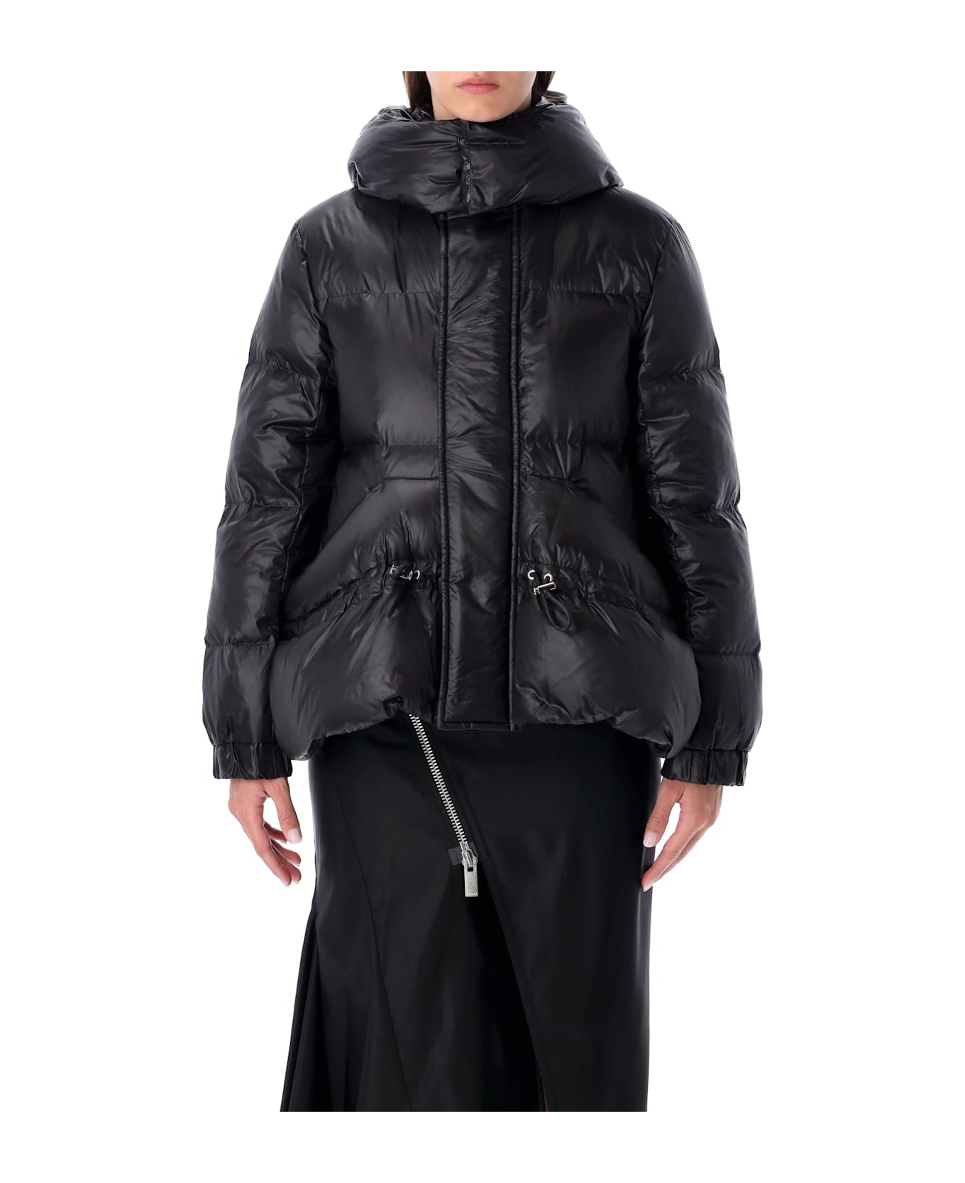 Sacai Black Hooded Short Padded Puffer Jacket - BLACK