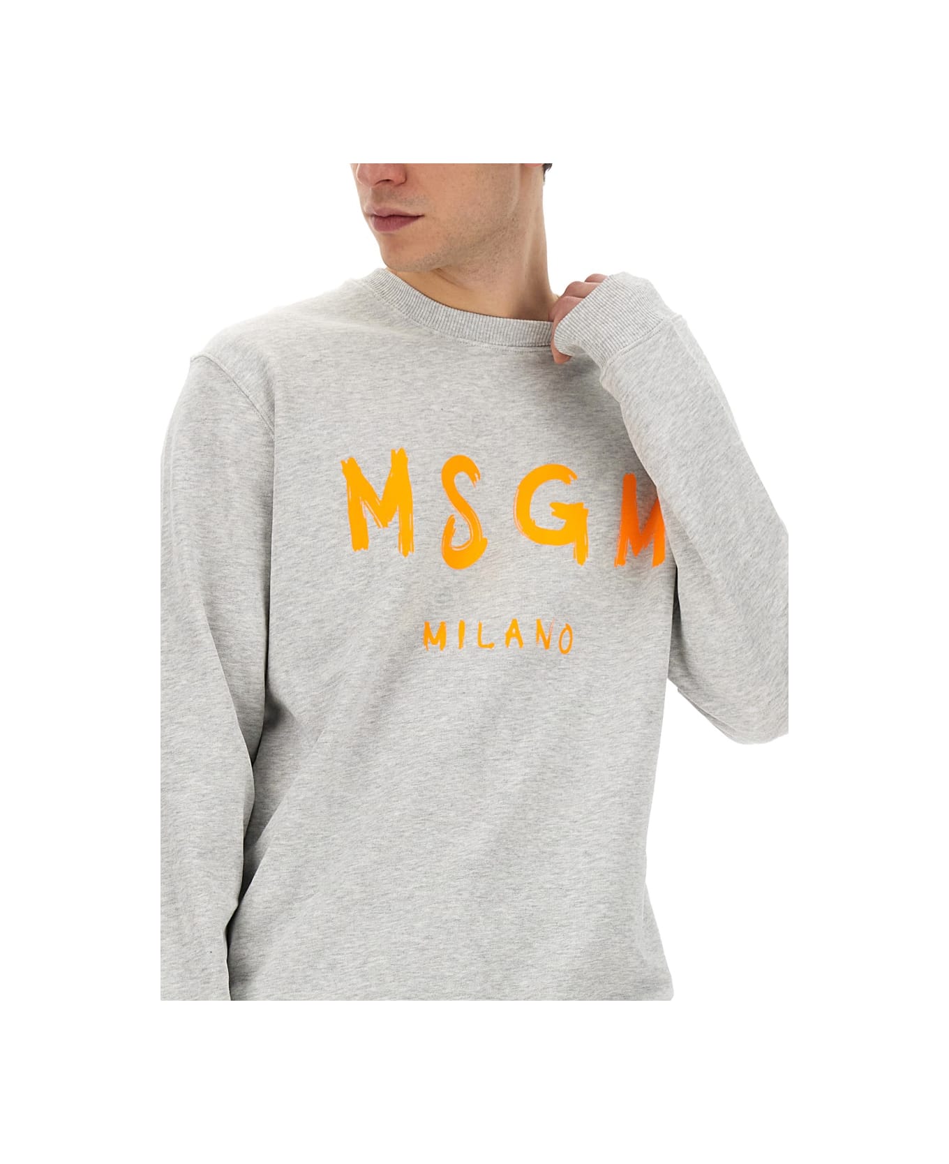 MSGM Sweatshirt With Logo - GREY フリース
