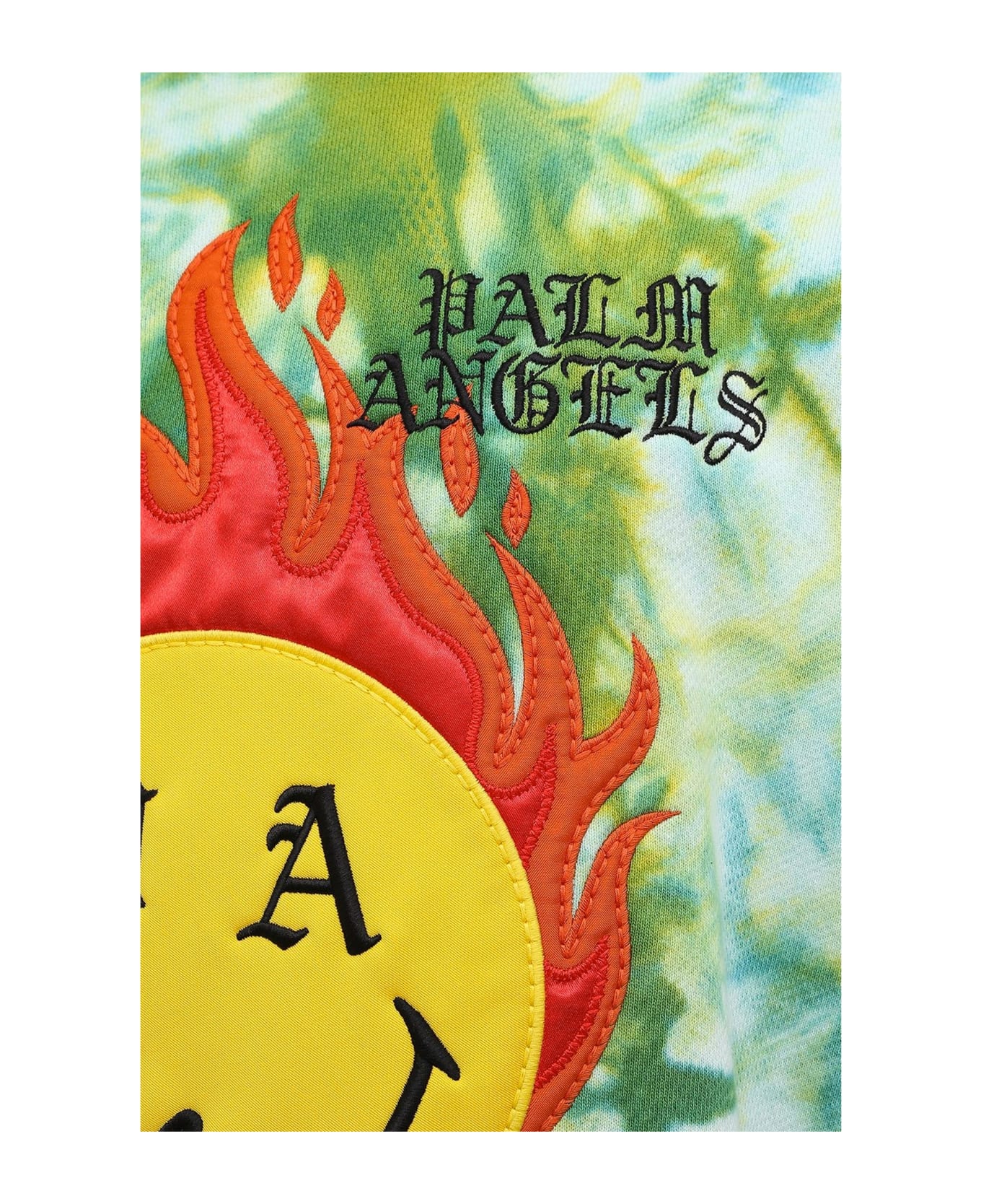 Palm Angels Hoodie Patch Sweatshirt - Green フリース