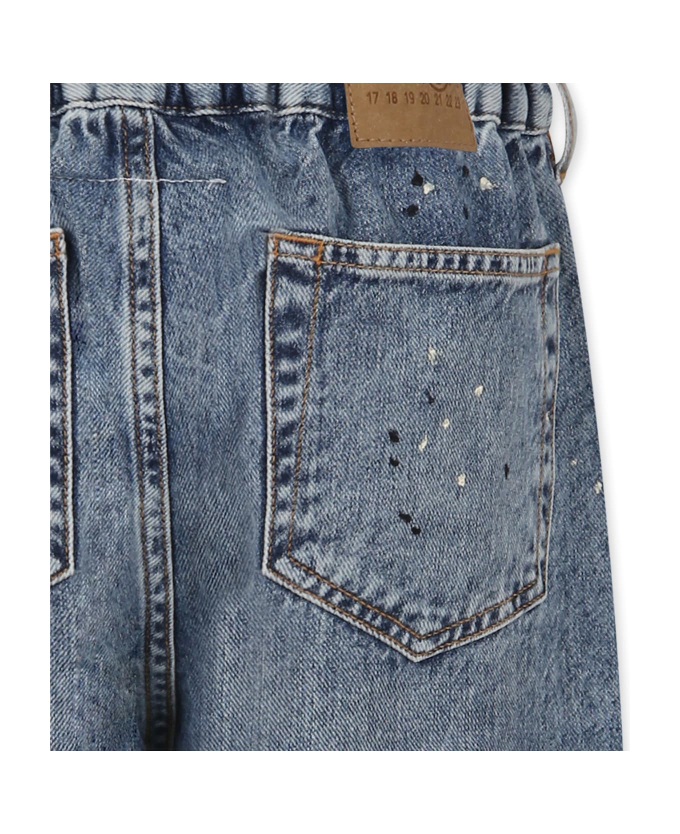 MM6 Maison Margiela Light Blue Jeans For Kids With Logo - Denim
