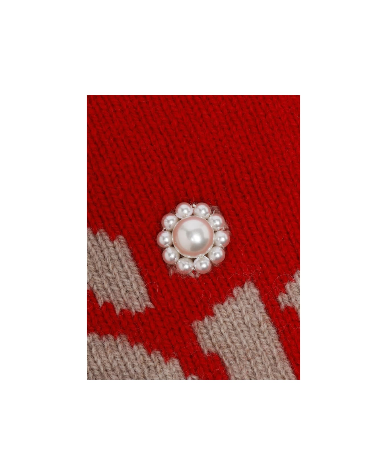 Simone Rocha Scarf - RED/NEUTRALS