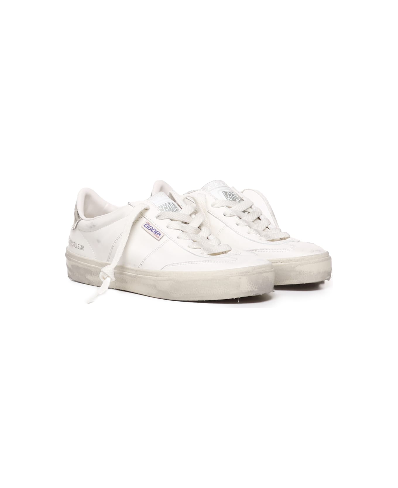 Golden Goose Soul Star Leather Sneakers - WHITE/GOLD スニーカー
