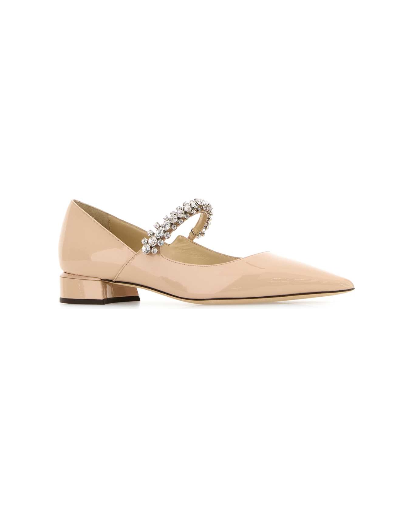 Jimmy Choo Powder Pink Leather Bing Ballerinas - MACARON