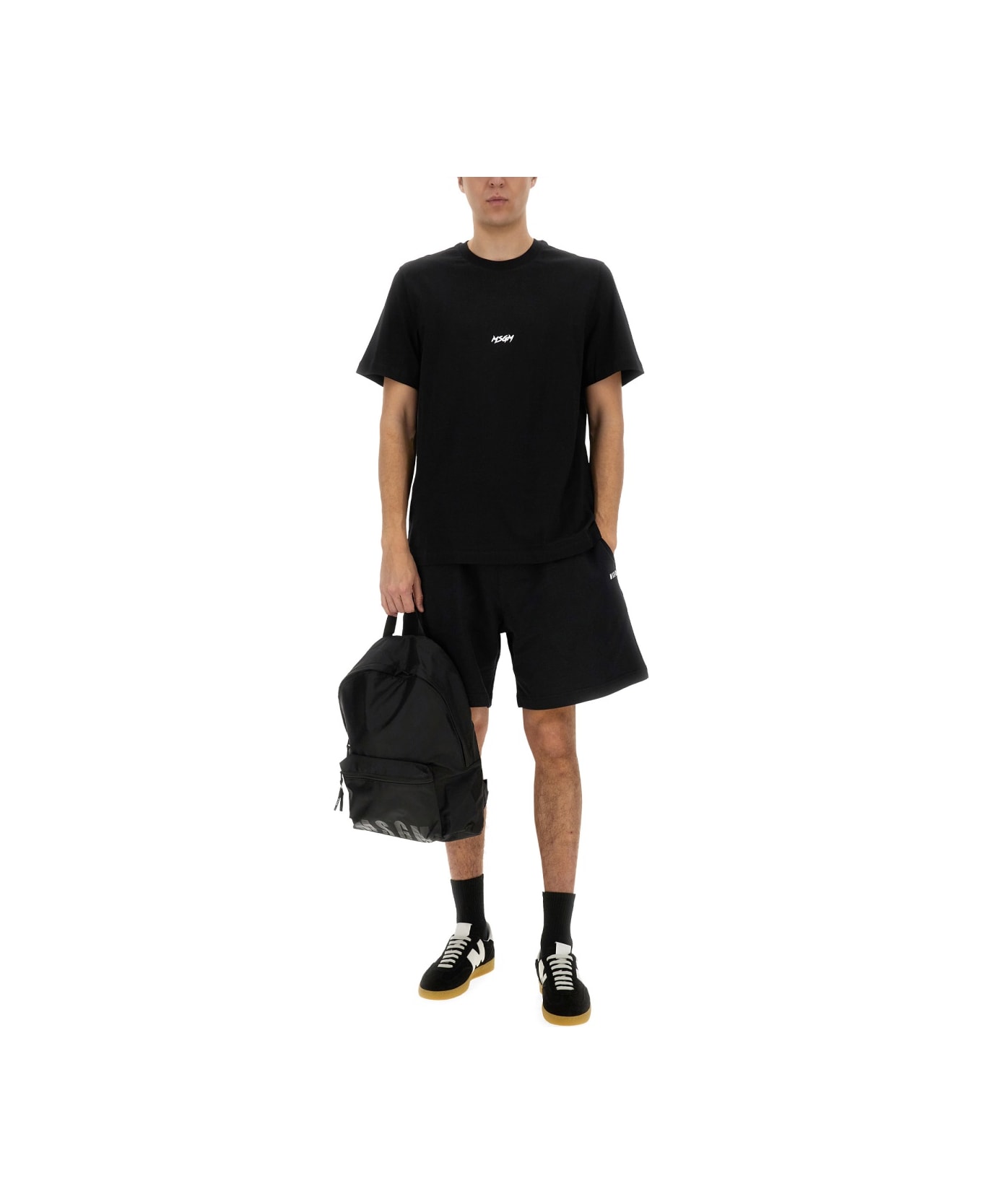 MSGM Cotton T-shirt - BLACK