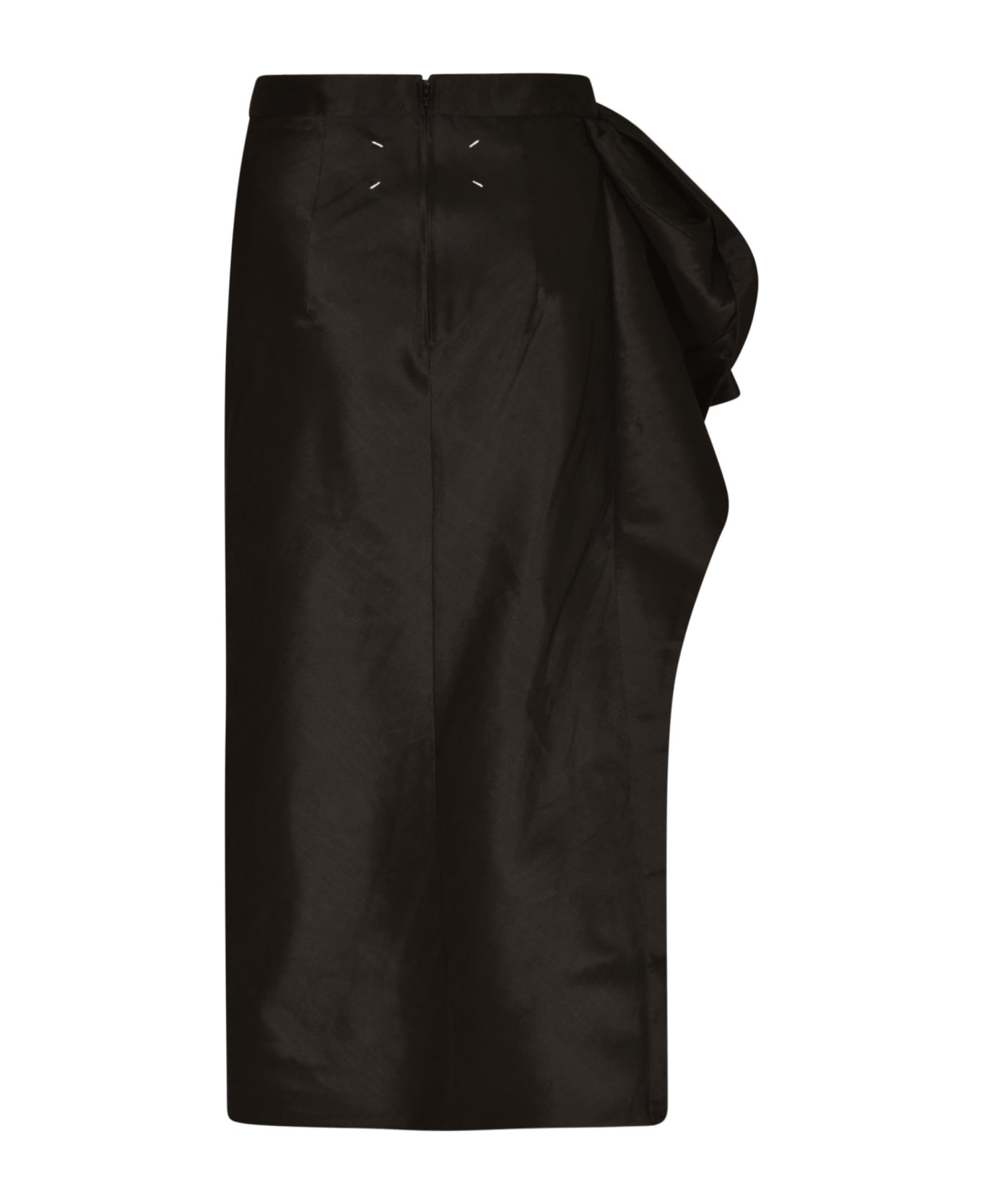 Maison Margiela Floral Detail Midi Skirt - Black