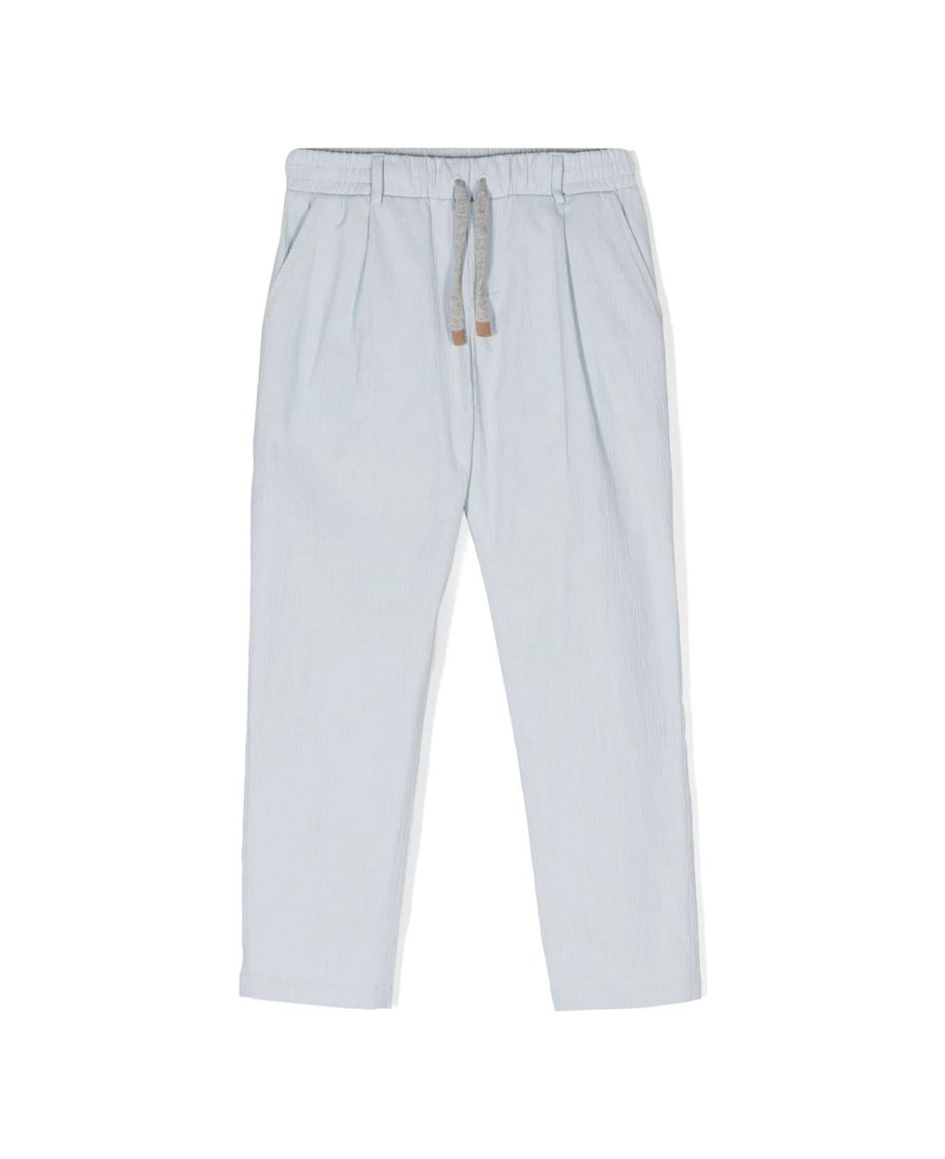 Eleventy Light Blue Joggers Pants With Contrasting Drawstring - Blue ボトムス