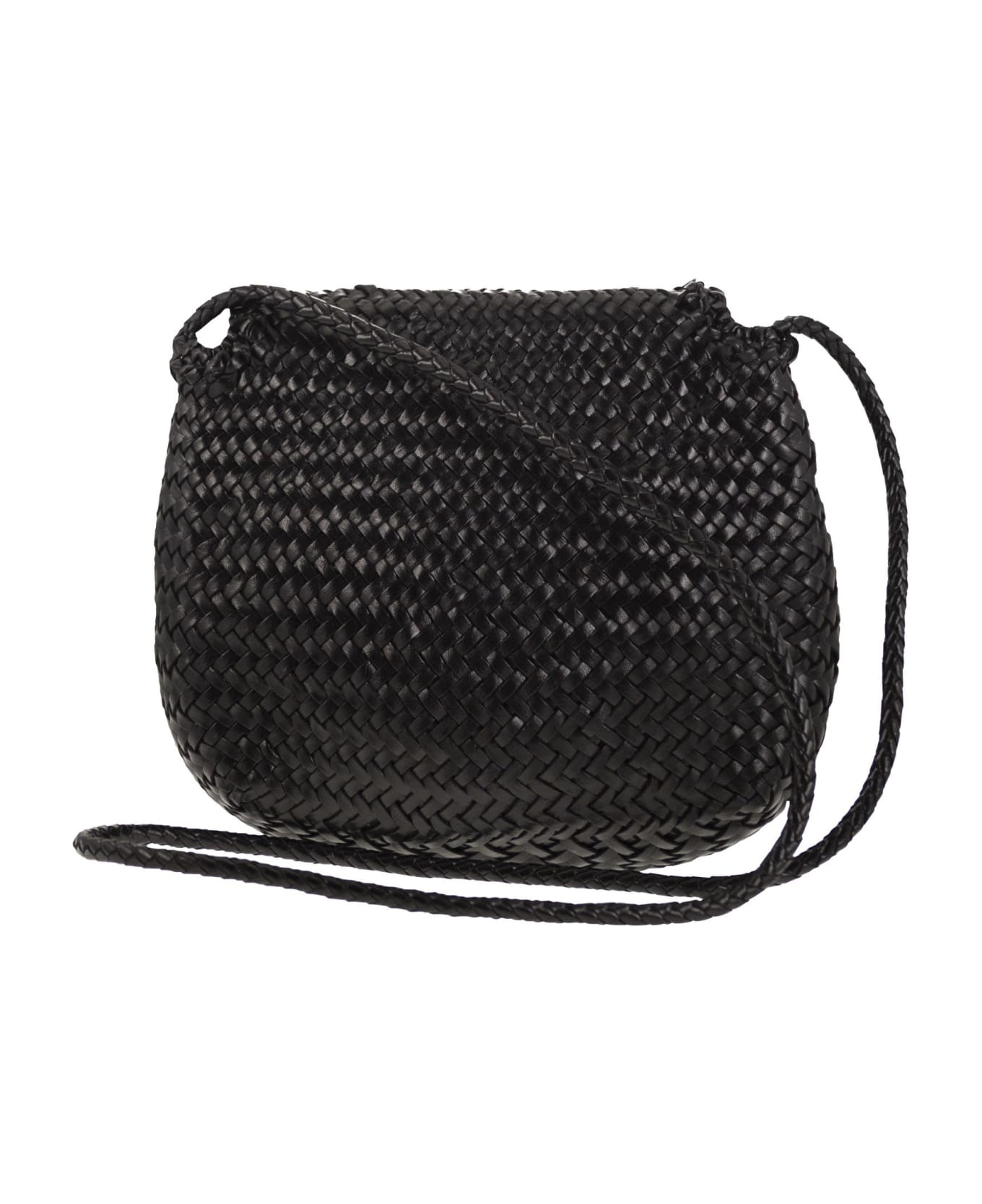 Dragon Diffusion Medium City Bag - Woven Leather Bag - Black