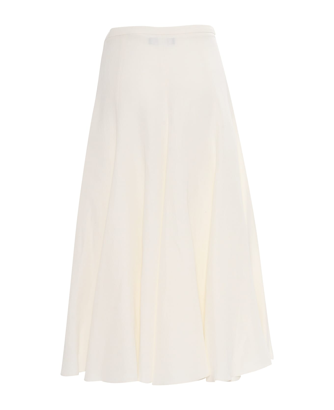 Fabiana Filippi Viscose Linen Flared Skirt - Bianco