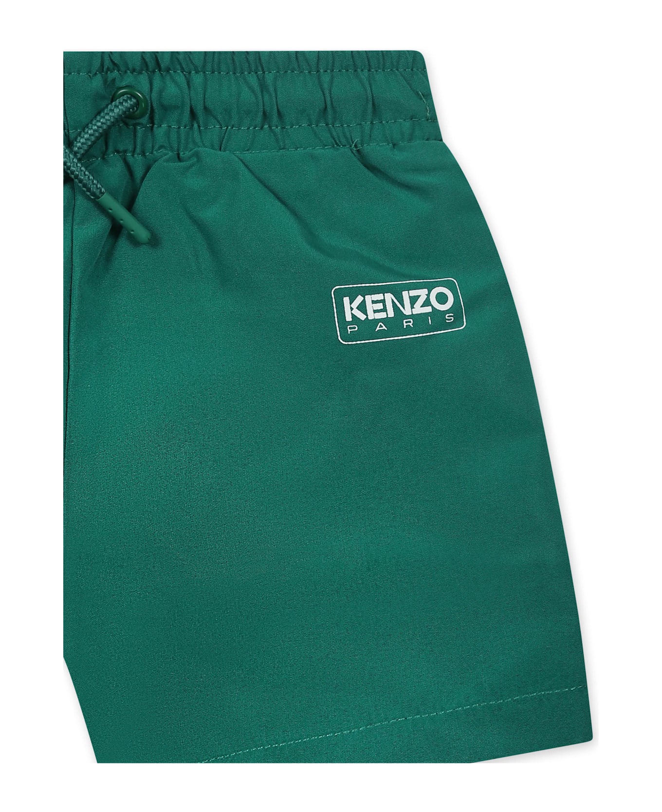 Kenzo Kids Green Swim Shorts For Baby Boy With Logo - Green