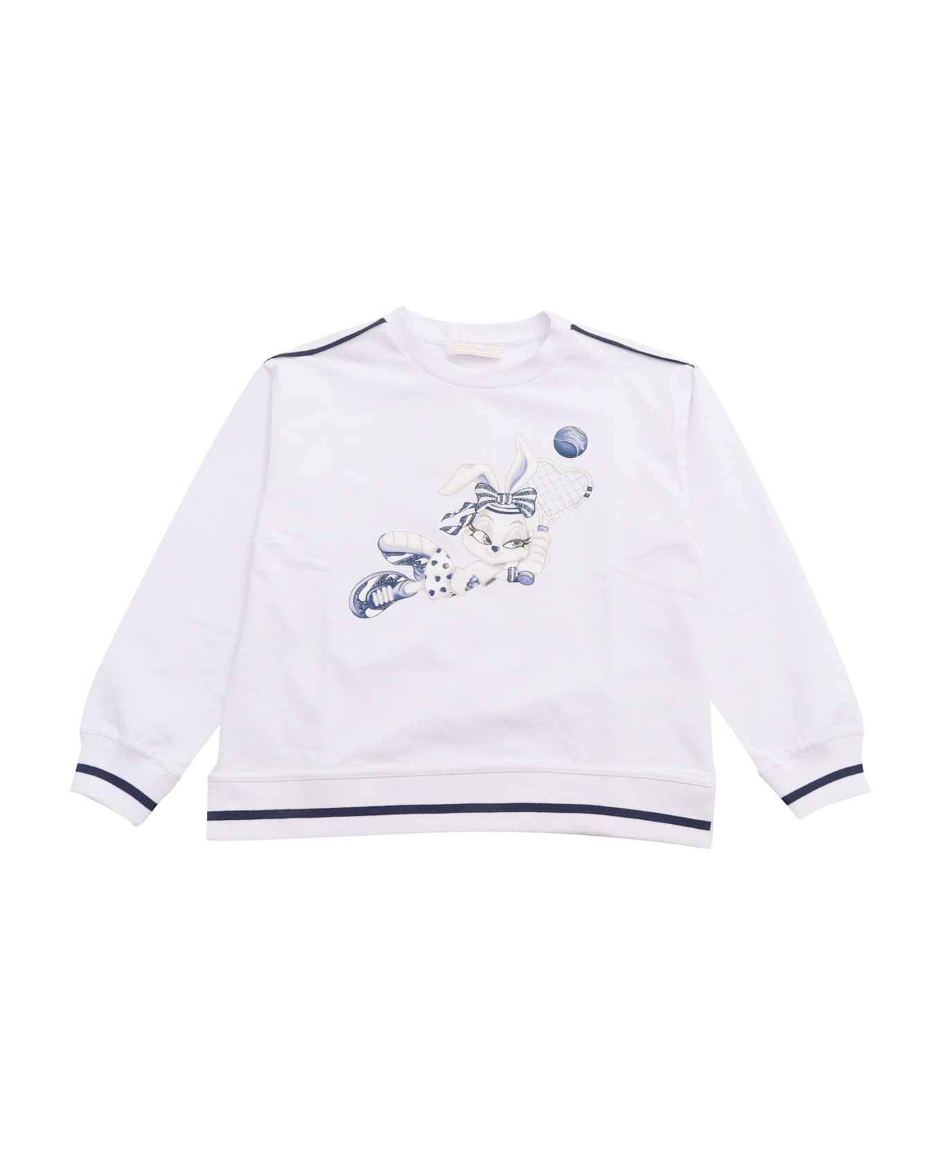 Monnalisa Crew Neck Sweater - WHITE