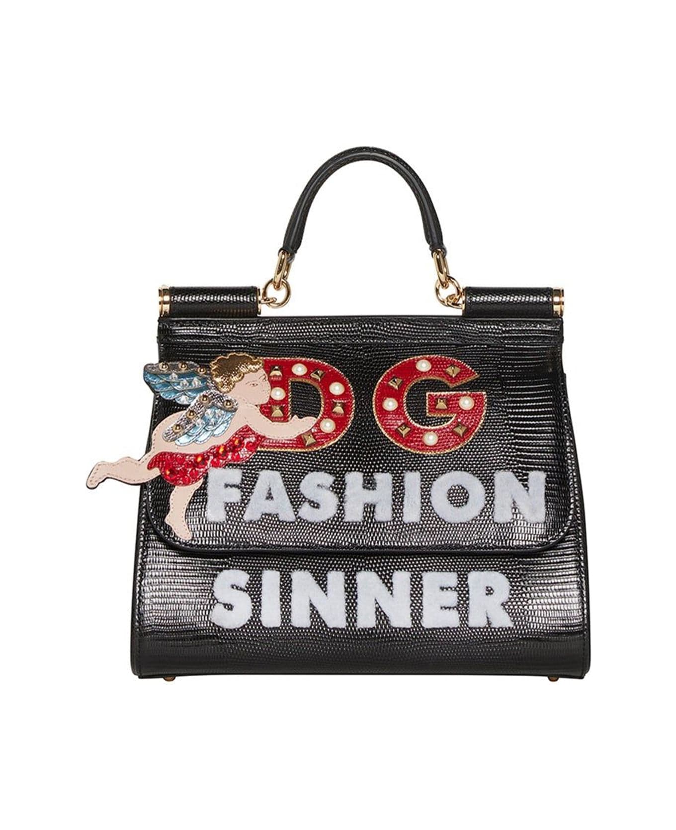 Dolce & Gabbana Fashion Sinner Angel Sicily Bag - Black トートバッグ