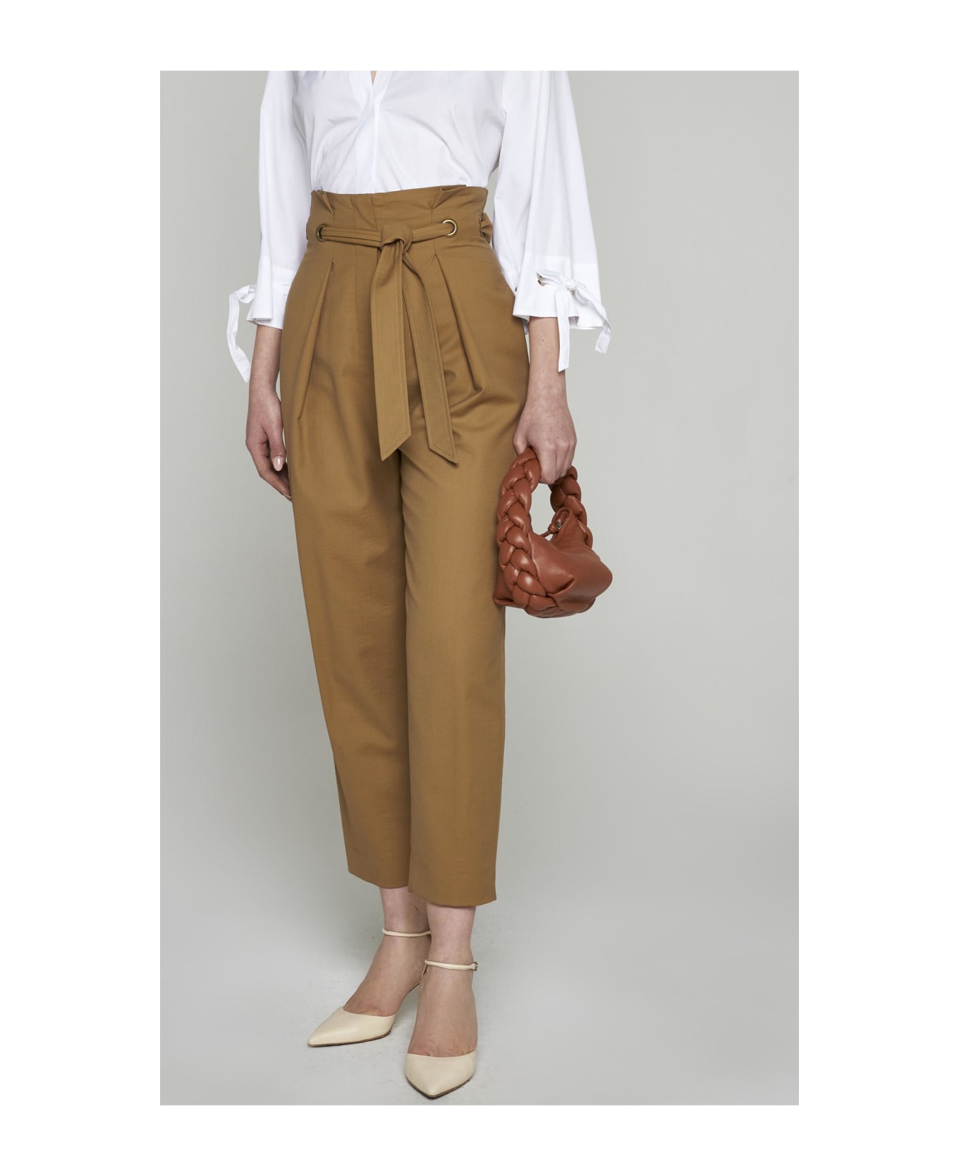 Max Mara Verna Cotton-blend Trousers - ALBINO