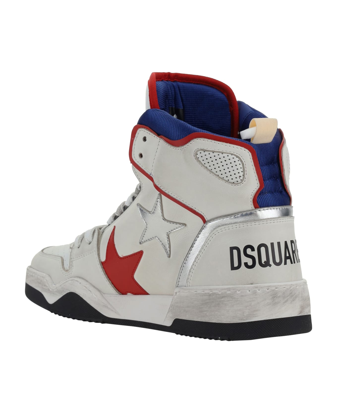 Dsquared2 High Top Sneakers - Bianco+rosso+blu