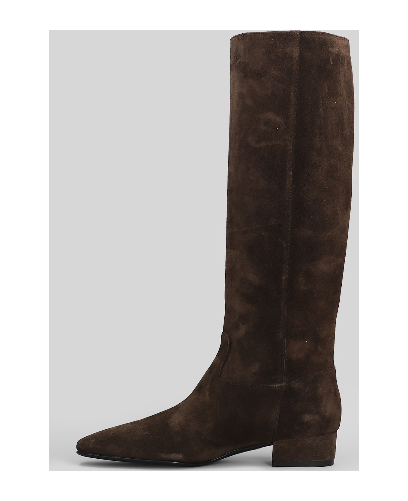 Fabio Rusconi Low Heels Boots In Taupe Suede - taupe