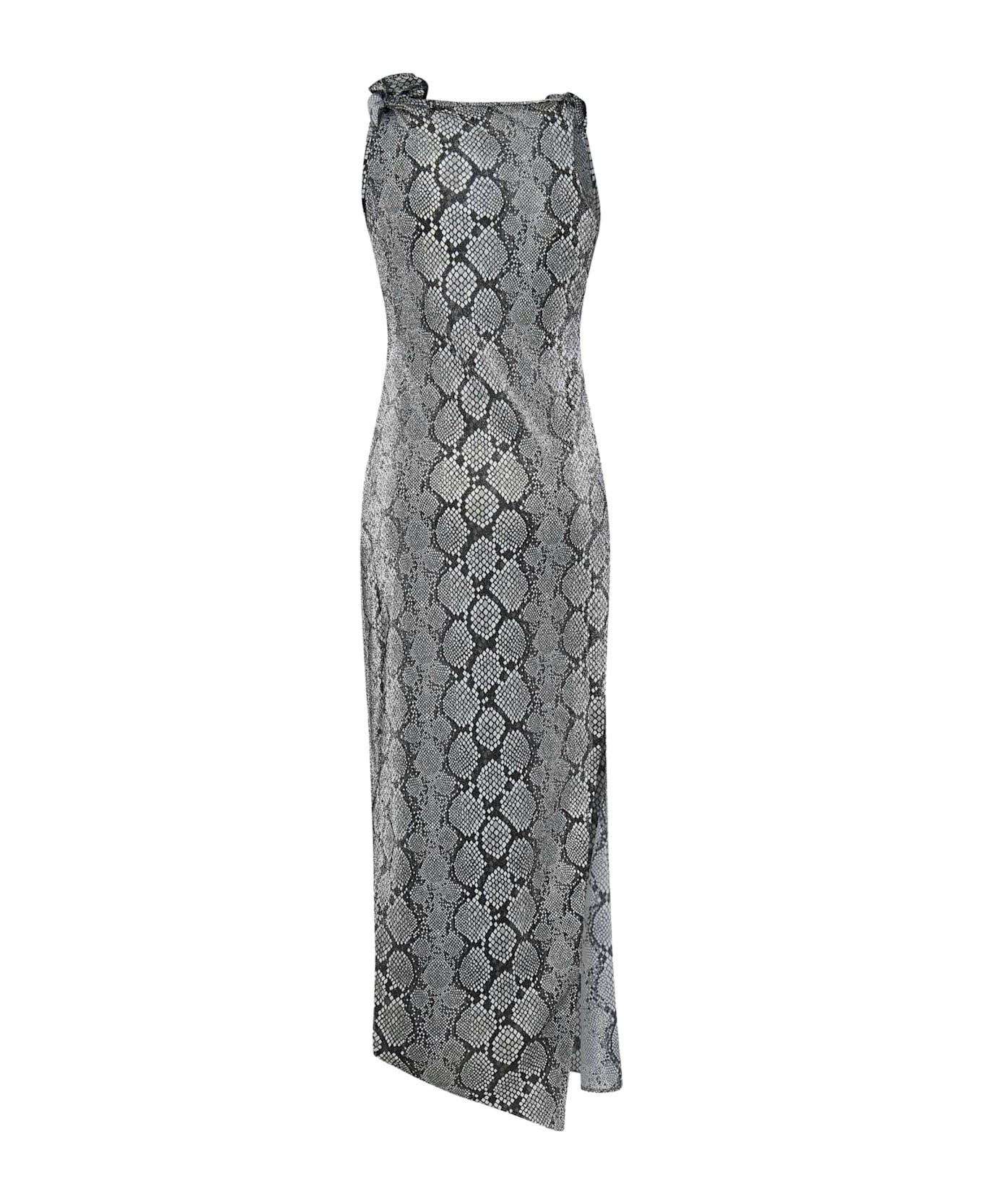 Coperni Snake Print Asymmetric Flower Gown - Pri Print Snake
