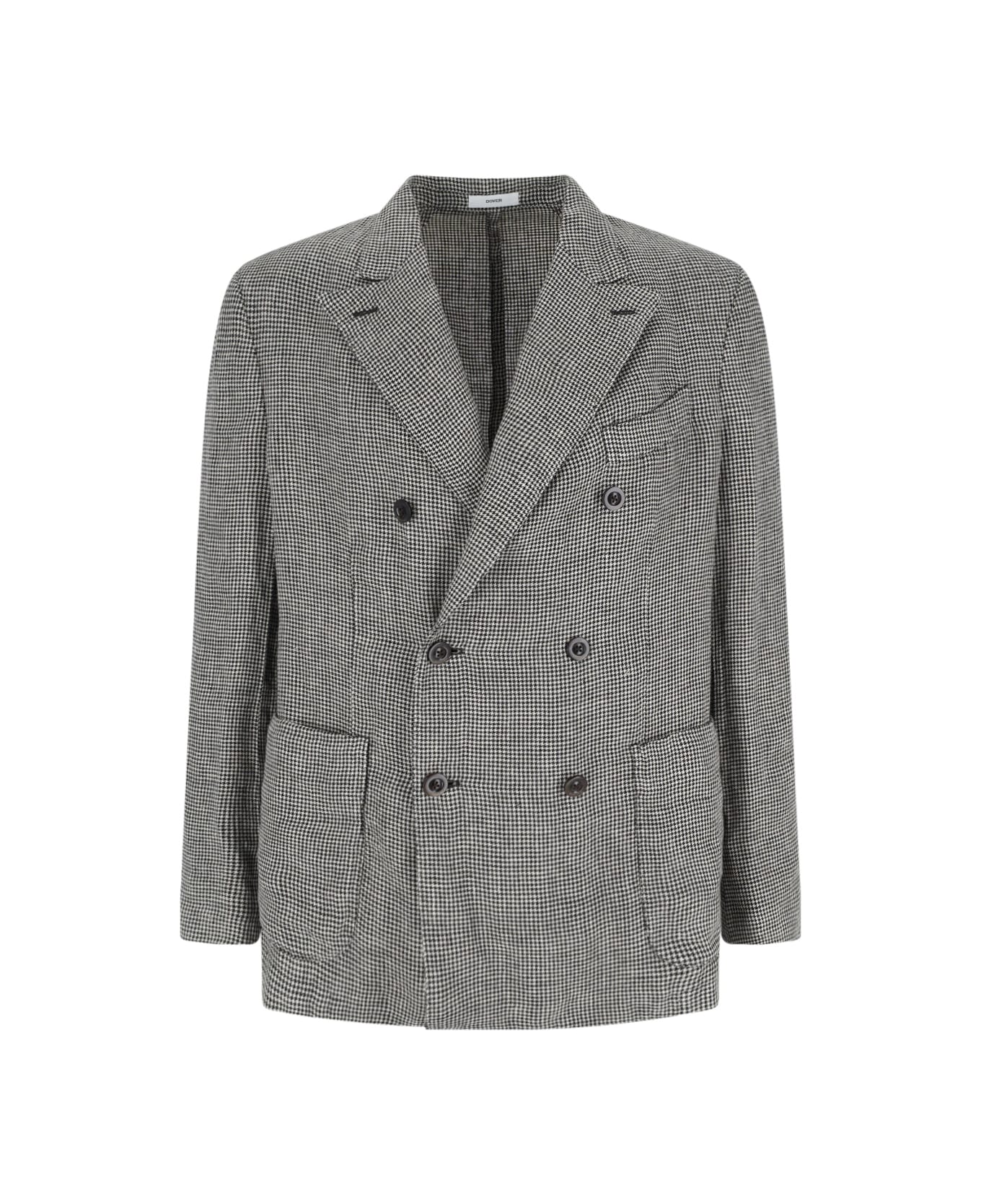Boglioli Double-breasted Houndstooth Blazer - Black  
