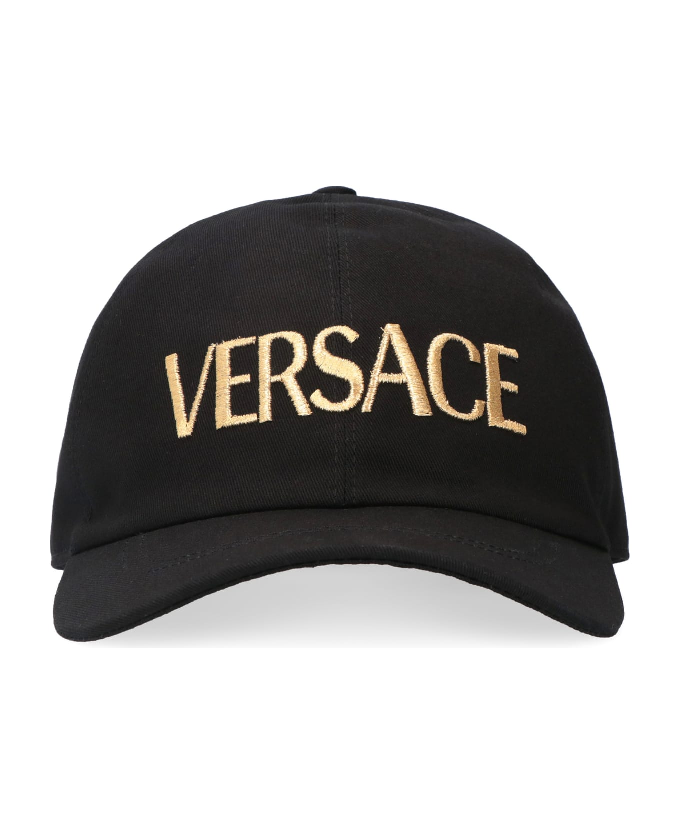 Versace Logo Embroidery Baseball Cap - black