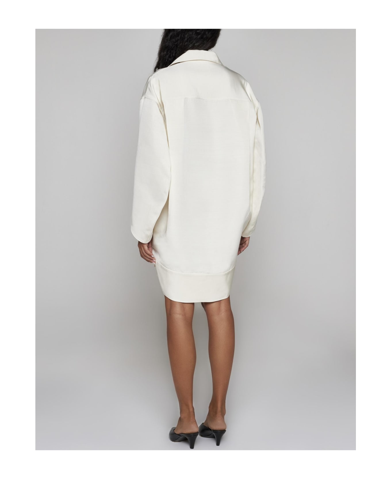 Khaite Kal Viscose And Wool Dress - Cream ワンピース＆ドレス
