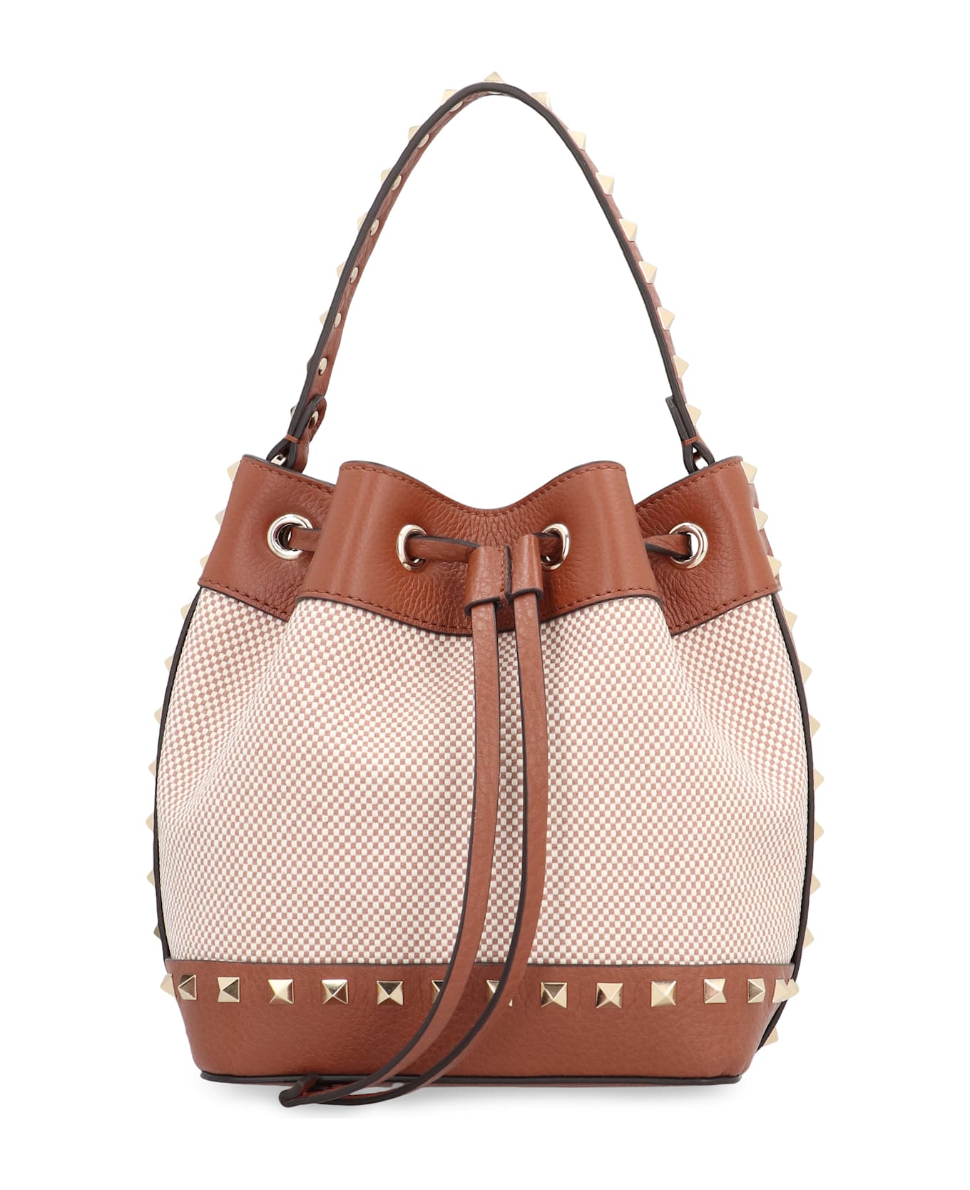 Valentino Garavani - Rockstud Bucket Bag - Leather Brown