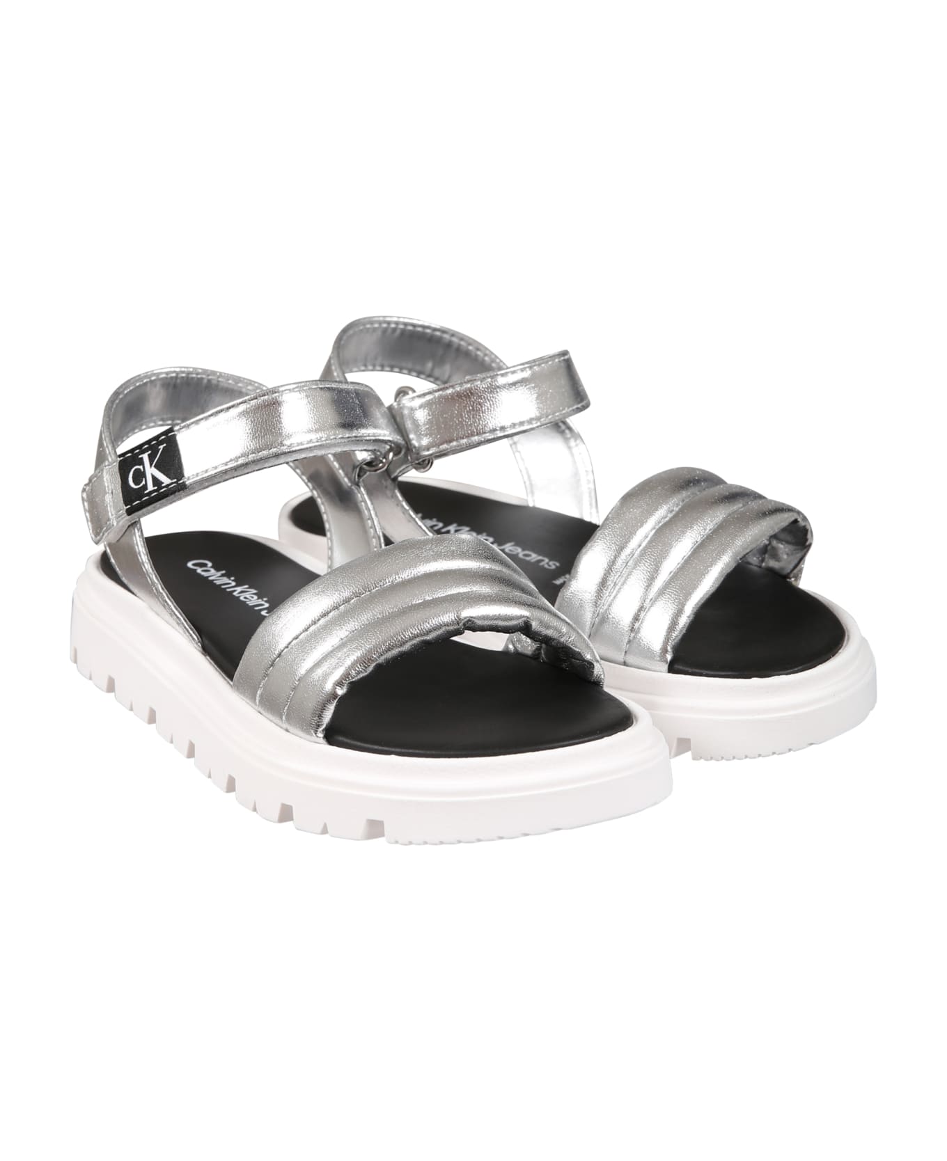 Calvin Klein Silver Sandals For Girl - Silver
