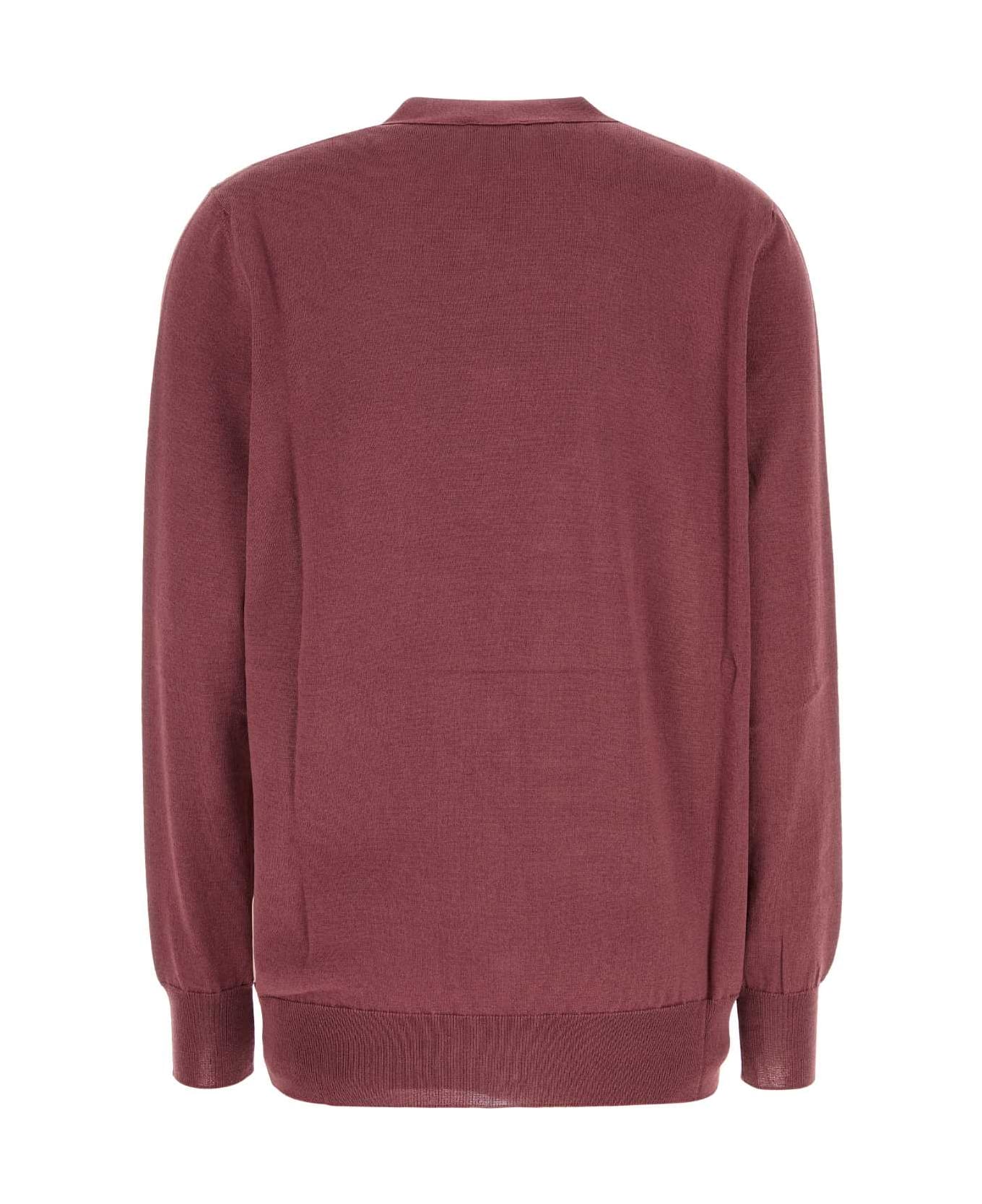 Etro Plum Cotton Blend Cardigan - BORDEAUX