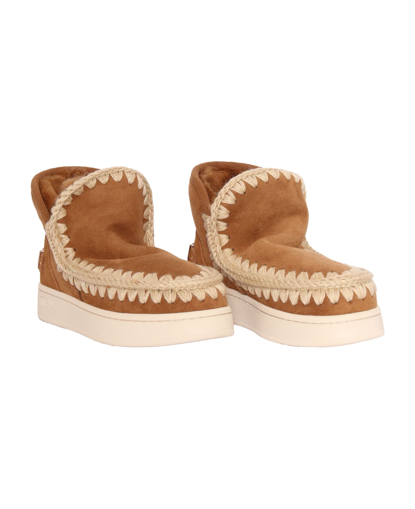 Mou New Eskimo Sneaker Suede - Letter Logo - BROWN