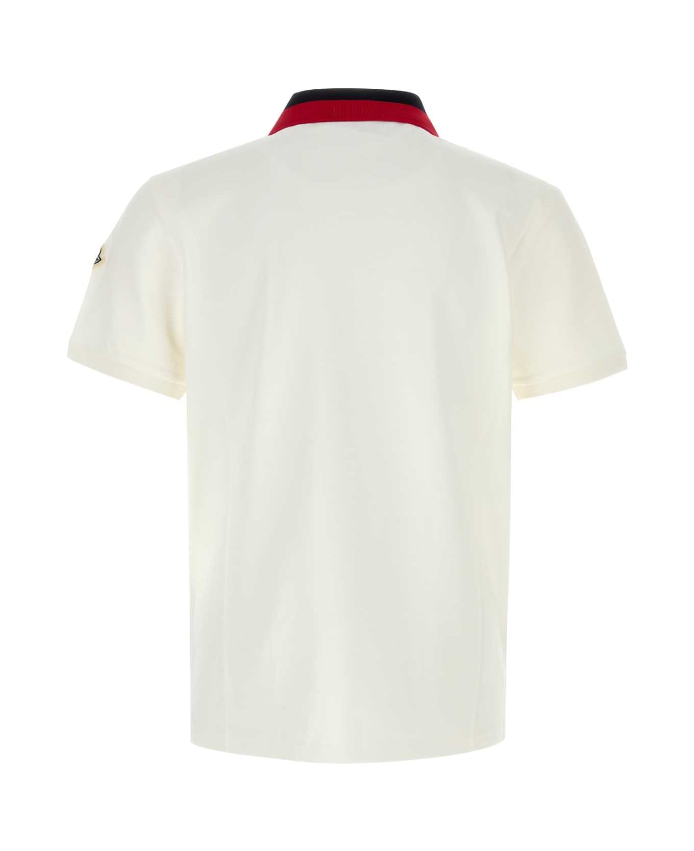 Moncler White Piquet Polo Shirt - 034 ポロシャツ