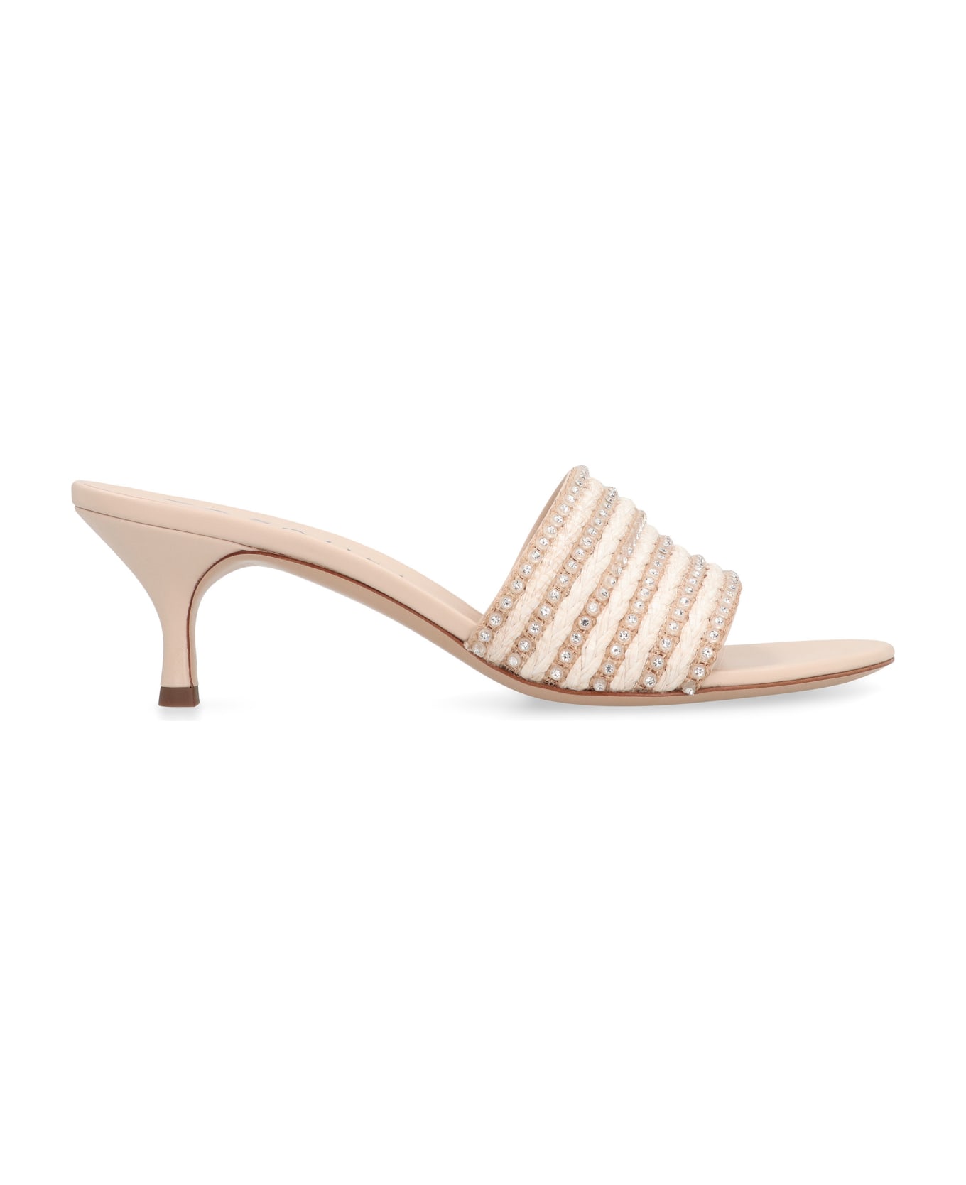 Casadei Limelight Leather Mules - Pale pink