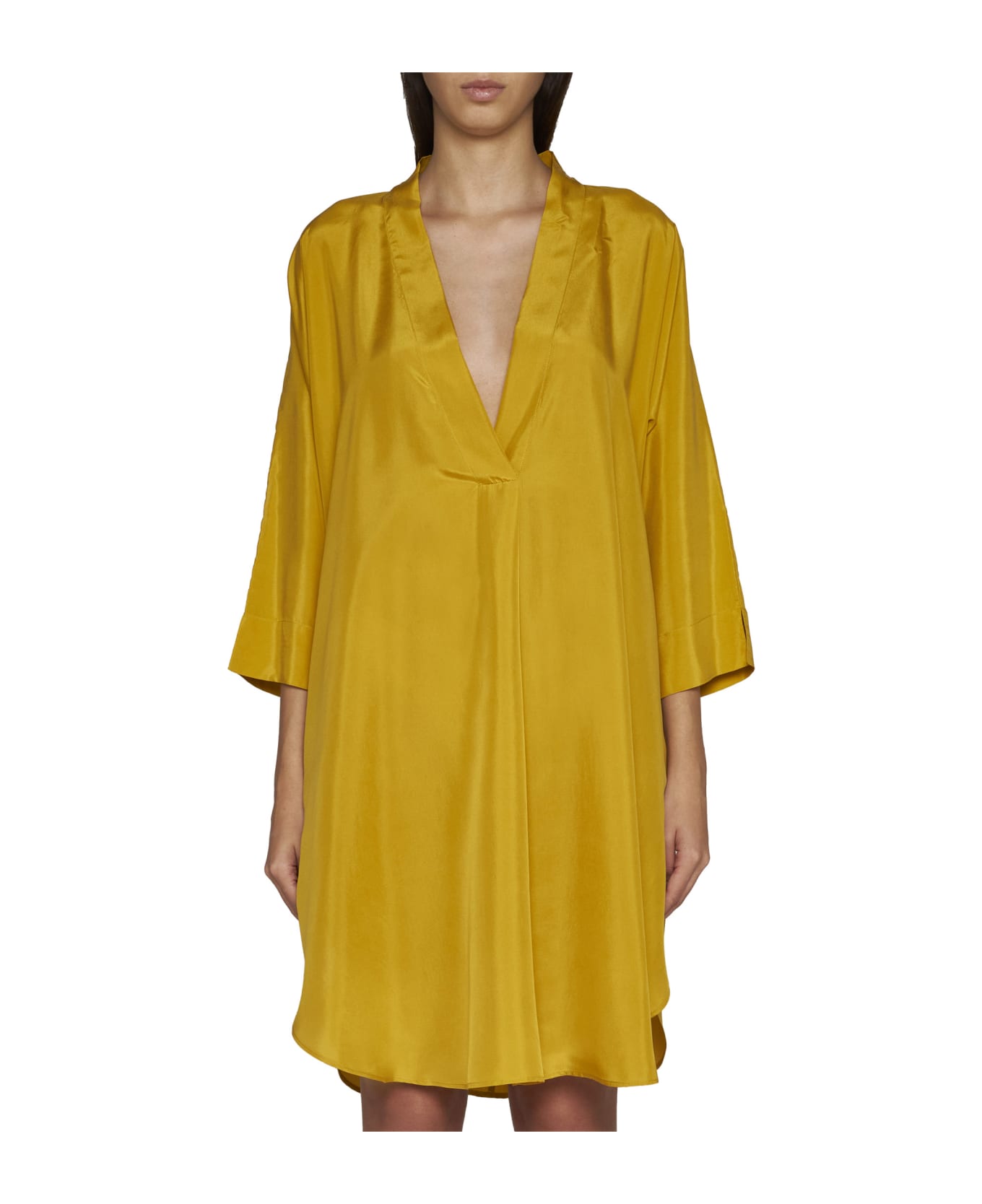 Parosh Dress - Dark Yellow