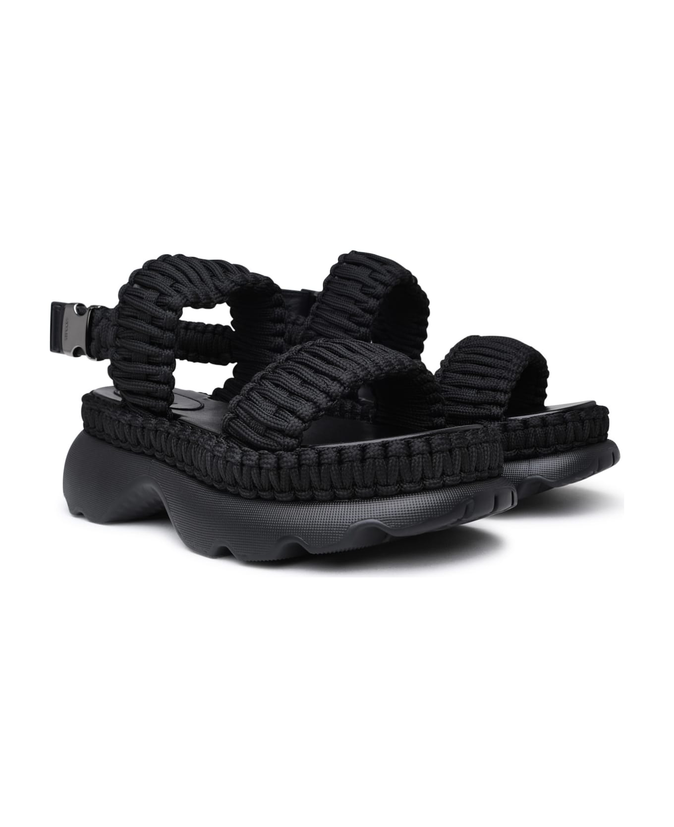 Moncler Black Polyester Beley Sandals - Black