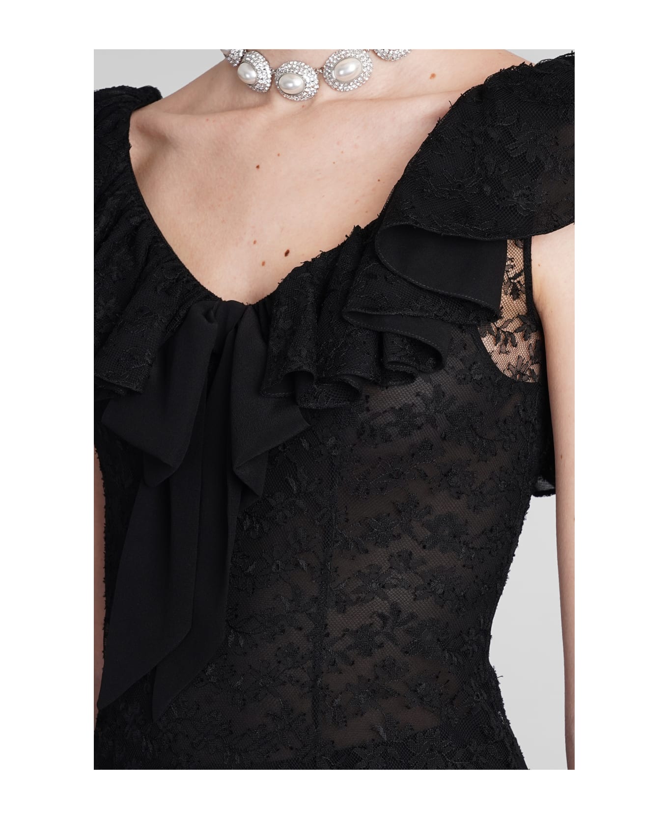 Alessandra Rich Dress In Black Viscose - black