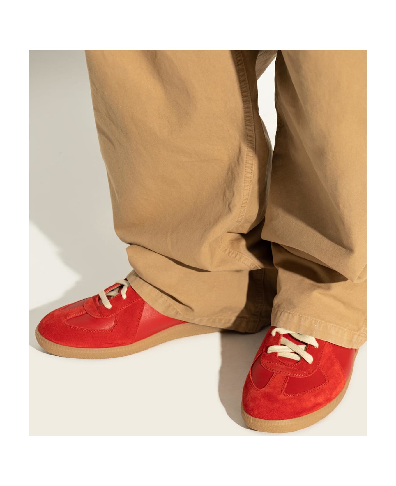 Maison Margiela Leather Sports Shoes - RED