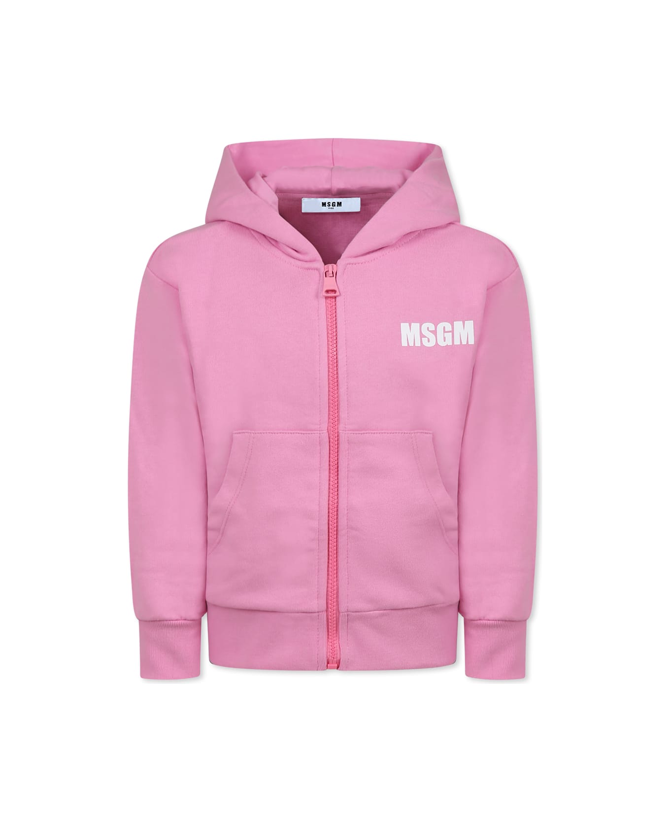 MSGM Pink Sweatshirt For Girl With Logo - Pink