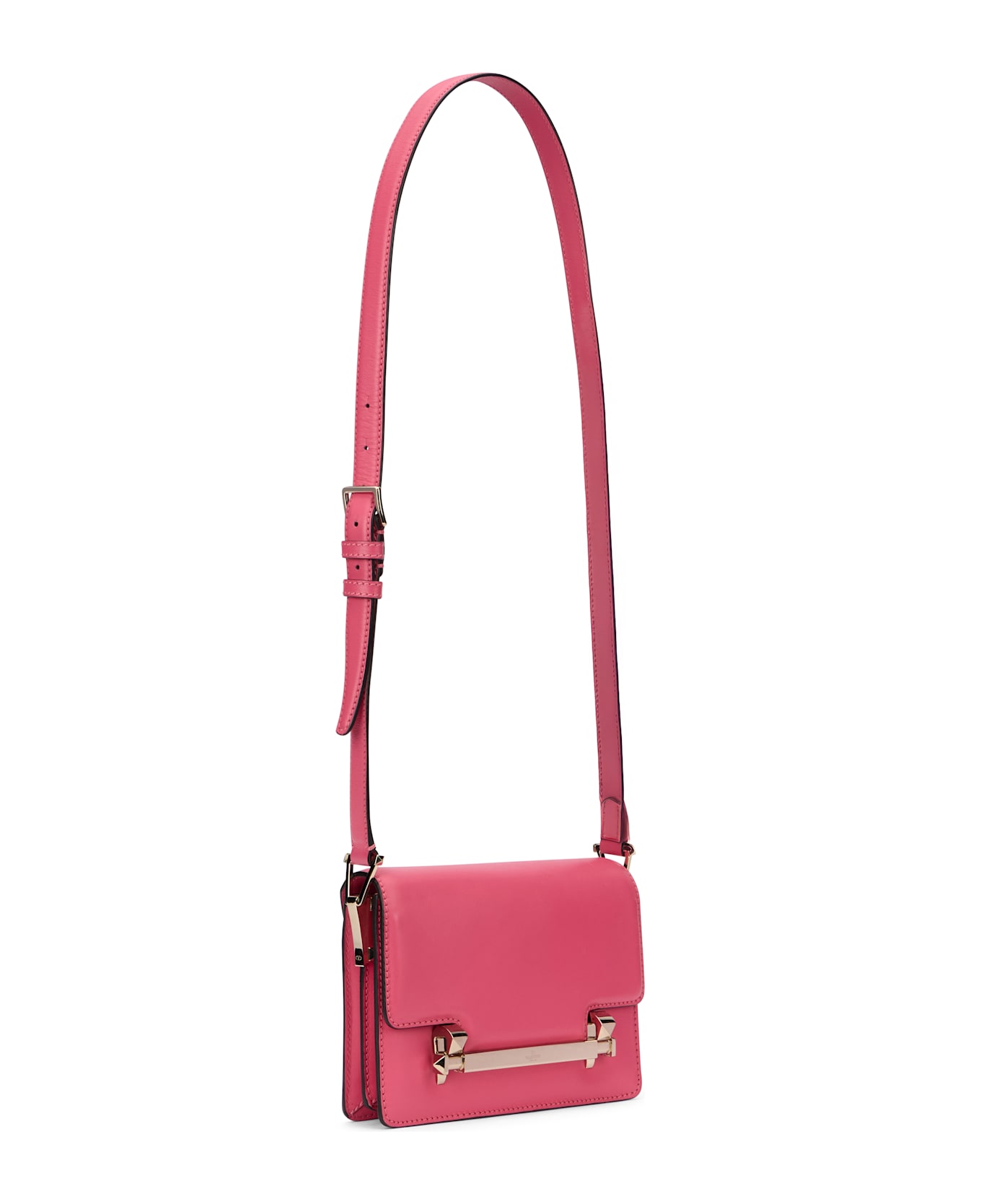 Valentino Garavani Leather Crossbody Bag - Fuchsia