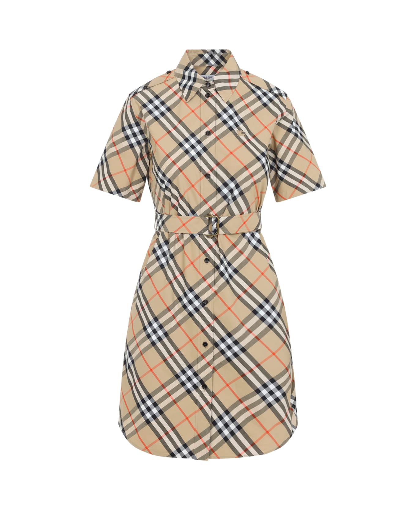 Burberry Check Midi Dress - Sand Ip Check