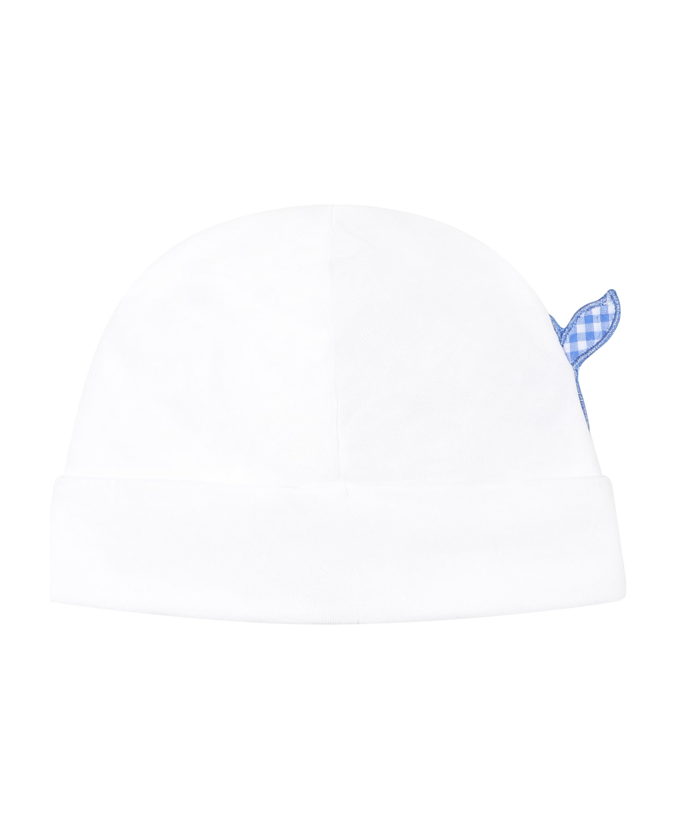 Monnalisa White Hat For Baby Boy With Logo - White