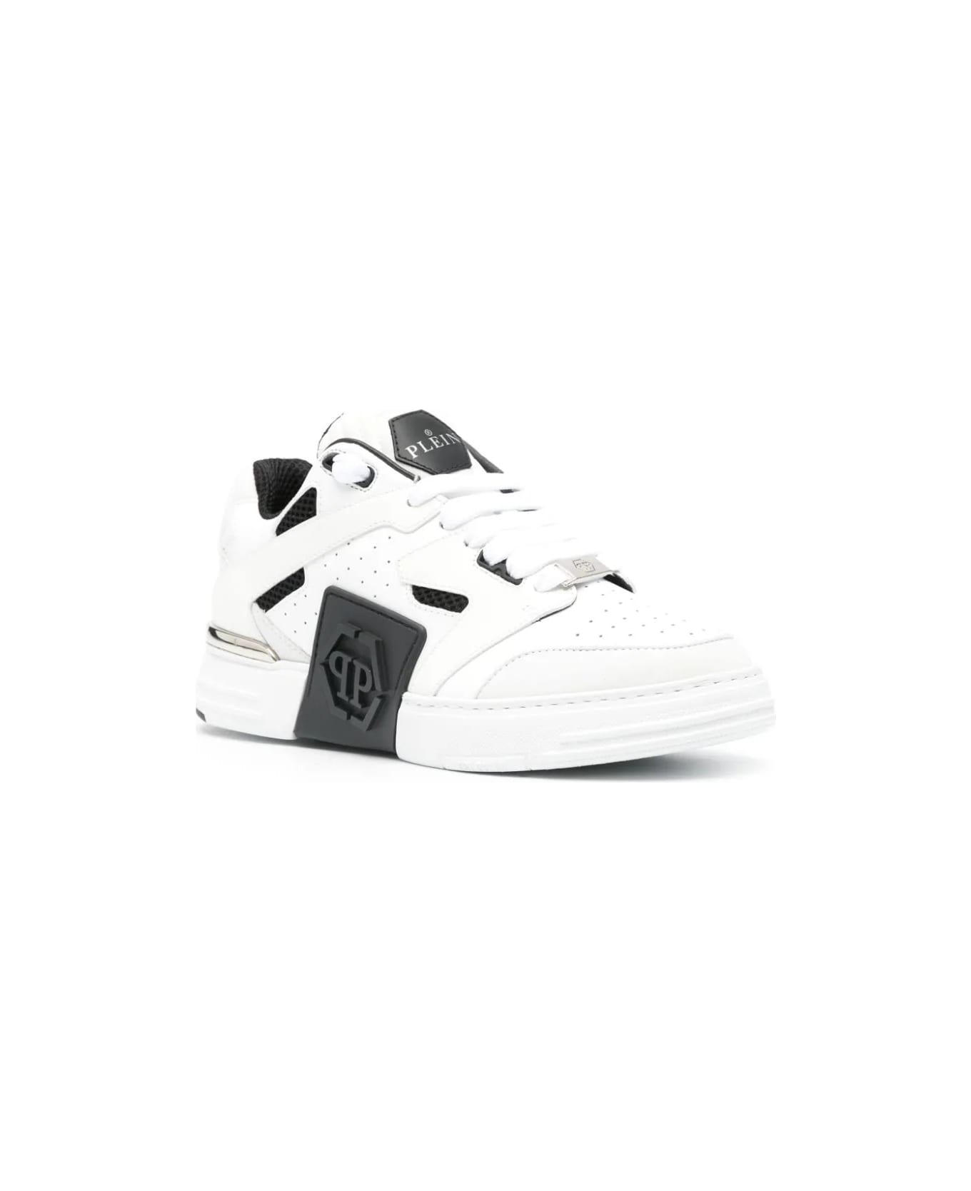 Philipp Plein White And Black Phantom Street Sneakers - White