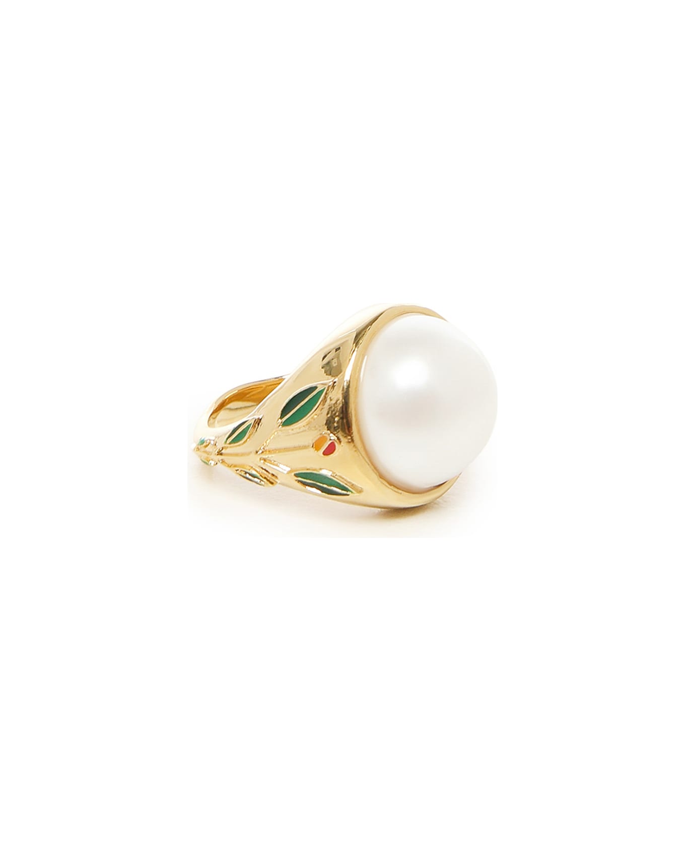 Casablanca Signet Ring - Gold pearl
