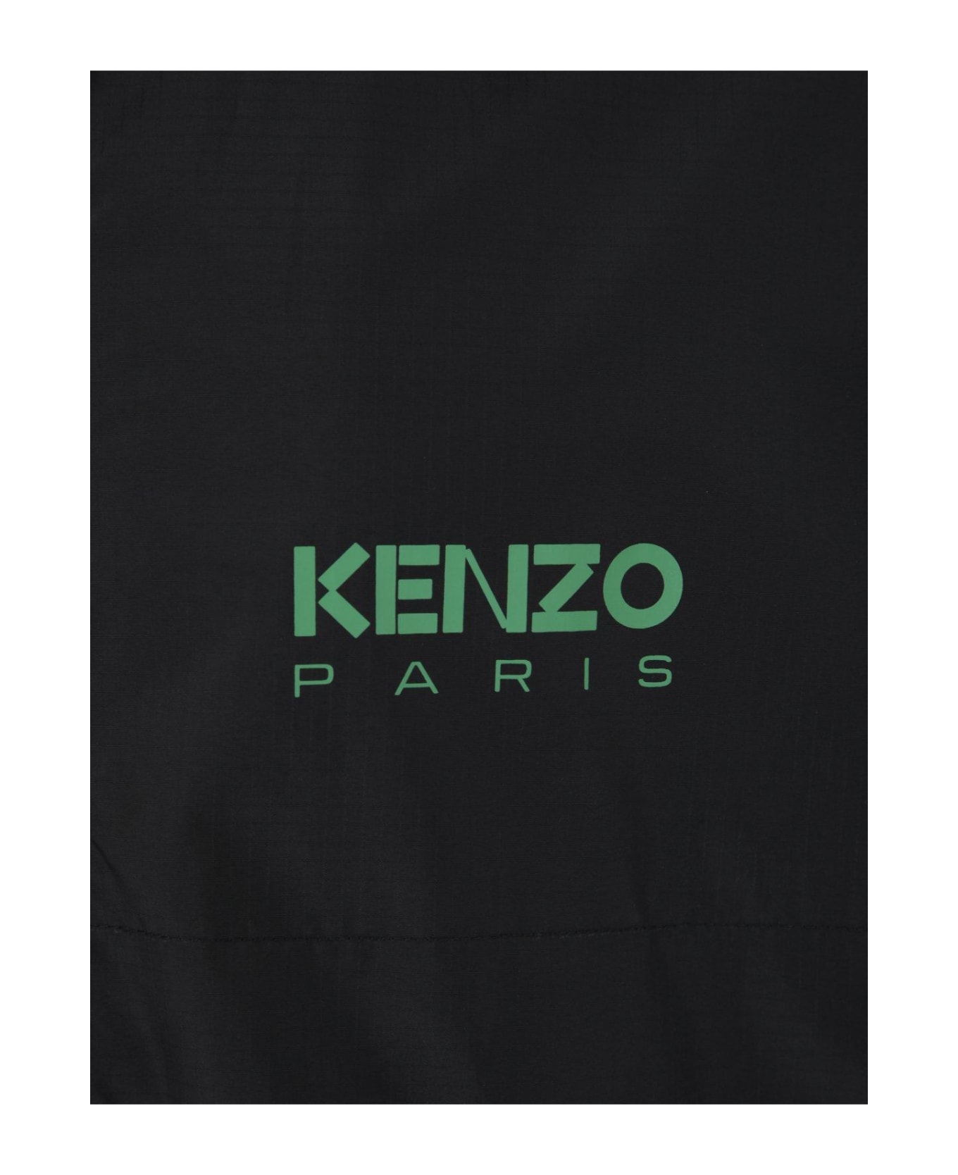Kenzo Logo Printed Zip-up Windbreaker - Nero