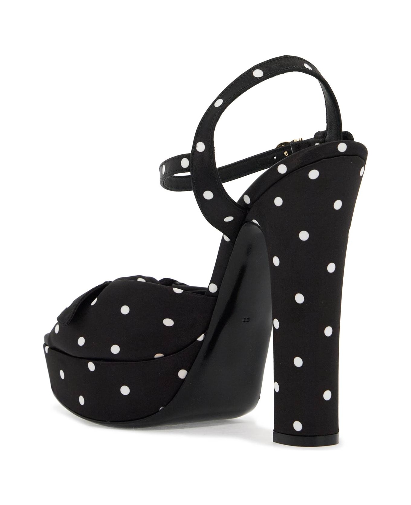 Dolce & Gabbana 'keira Polka Dot Satin Platform Sandals - POIS