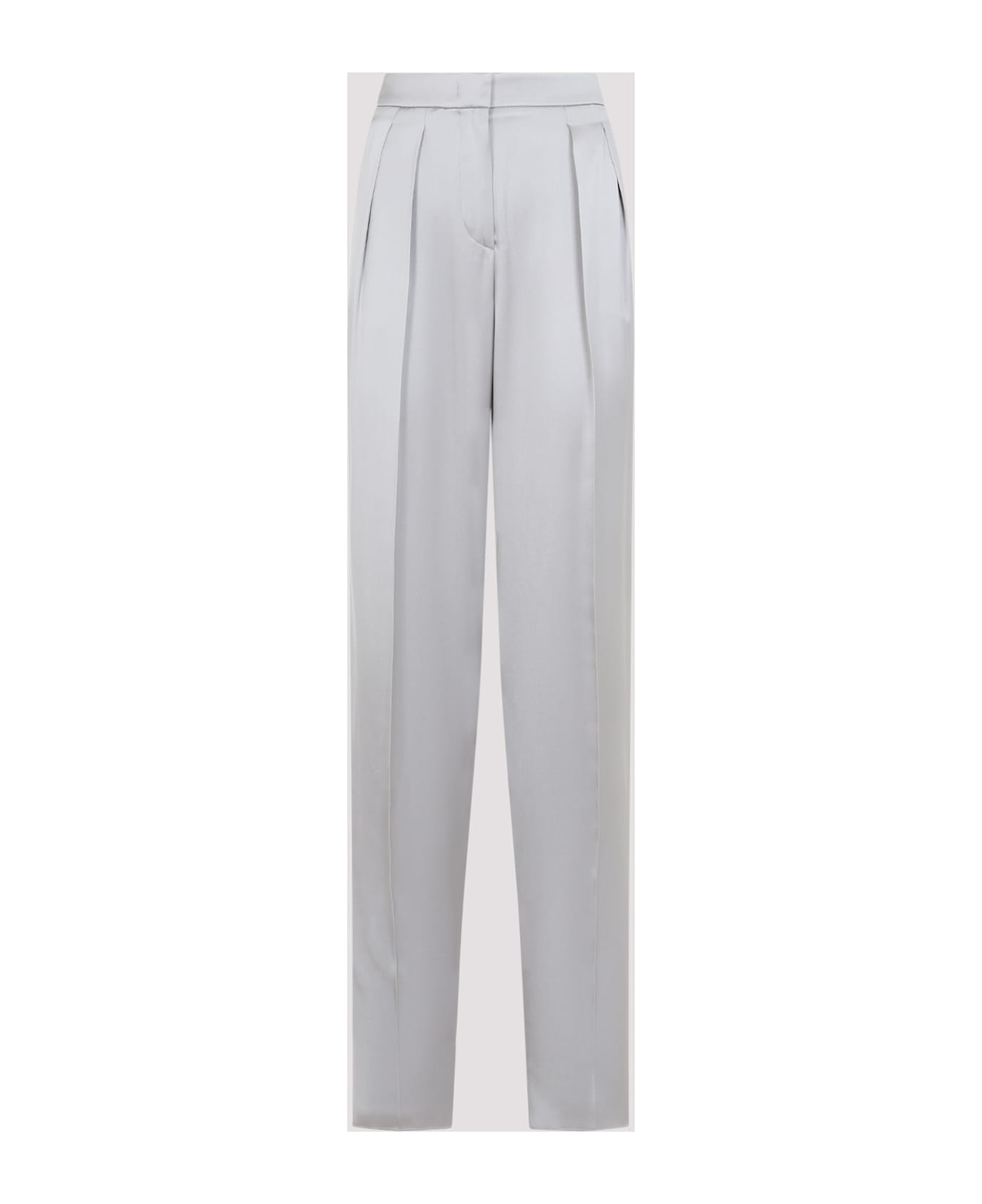 Giorgio Armani Straight Silk Pants - Stone