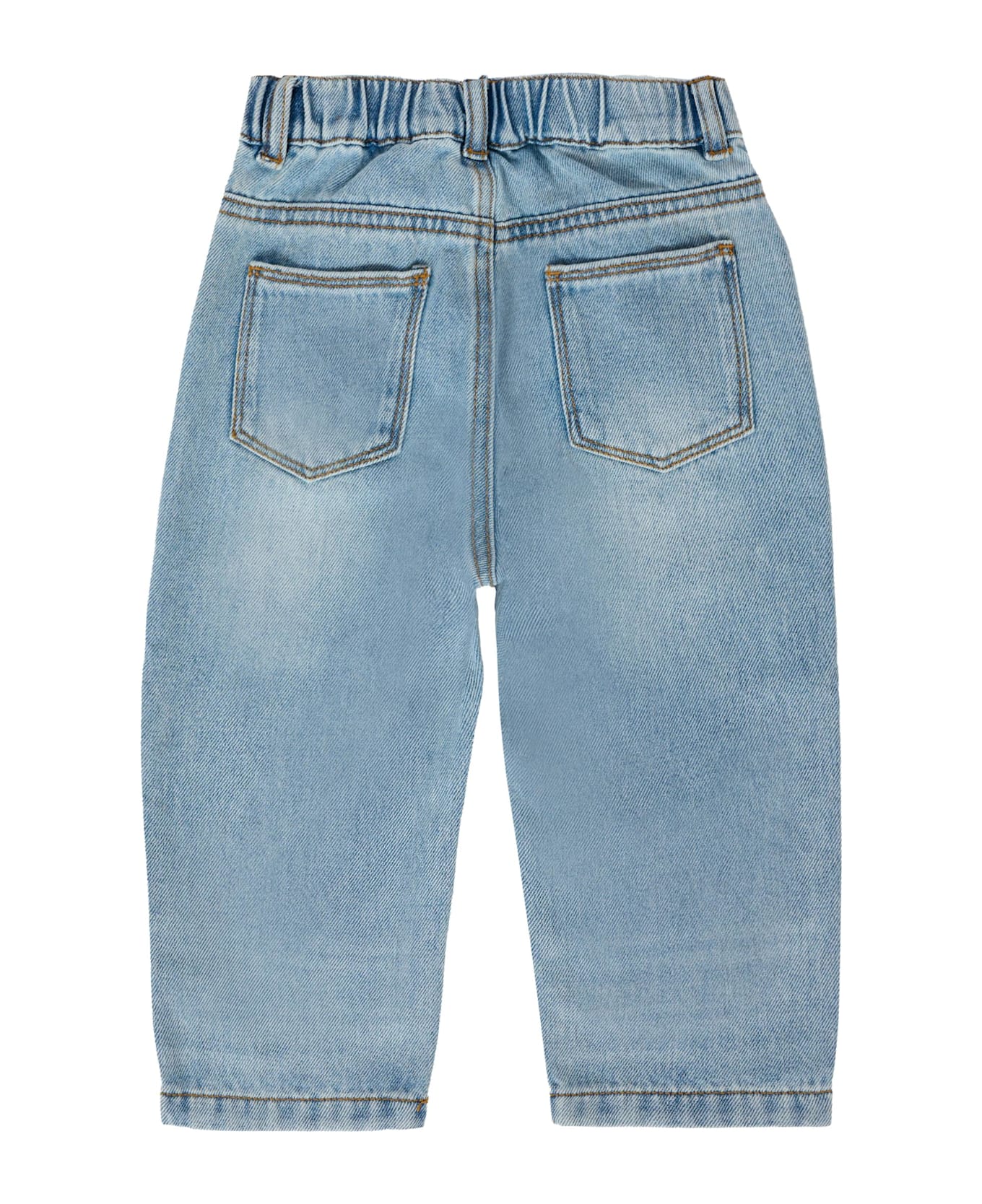 Moschino Denim Jeans For Baby Boy With Teddy Bear - Denim