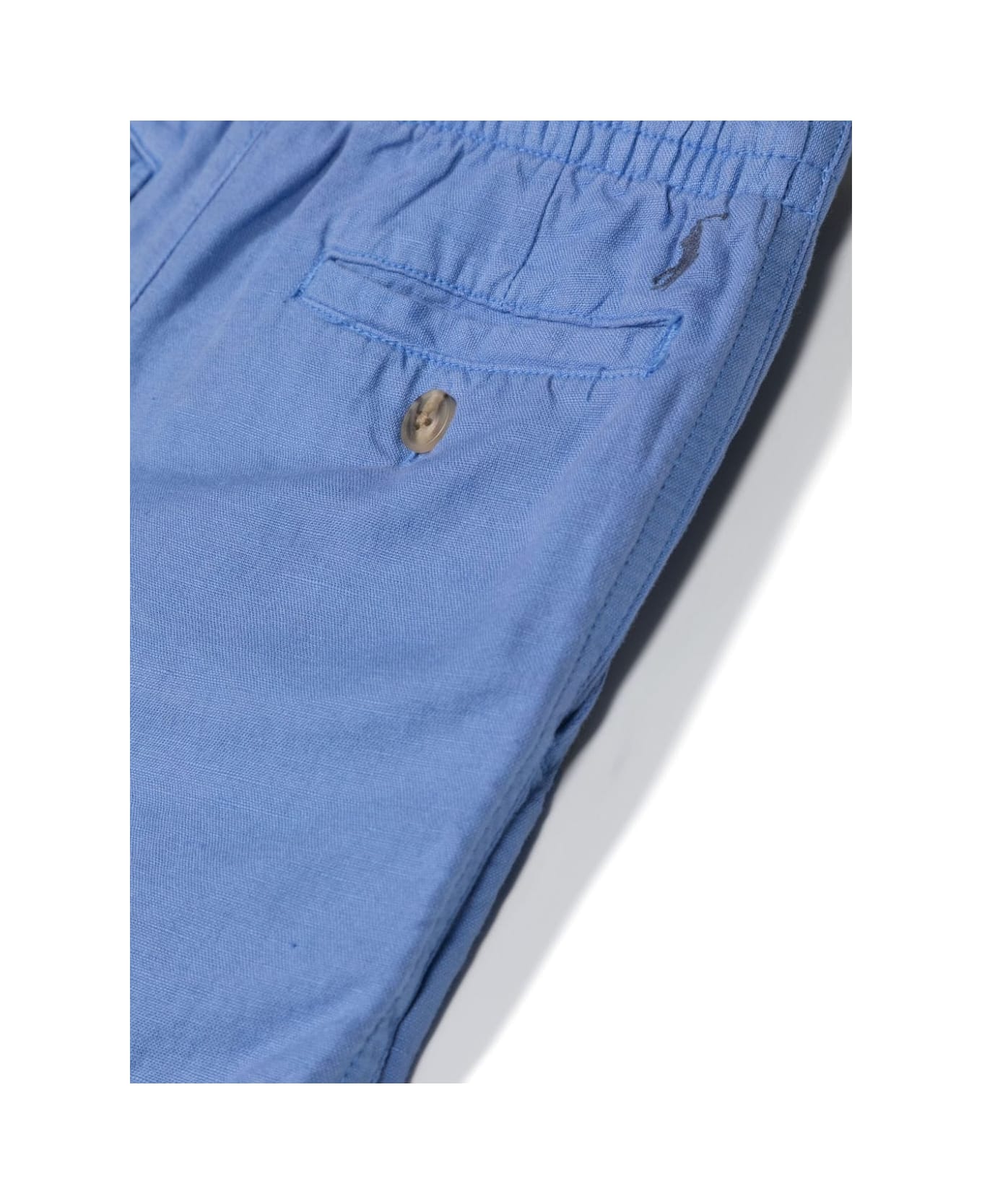 Ralph Lauren Cerulean Blue Linen And Cotton Bermuda Shorts - Blue