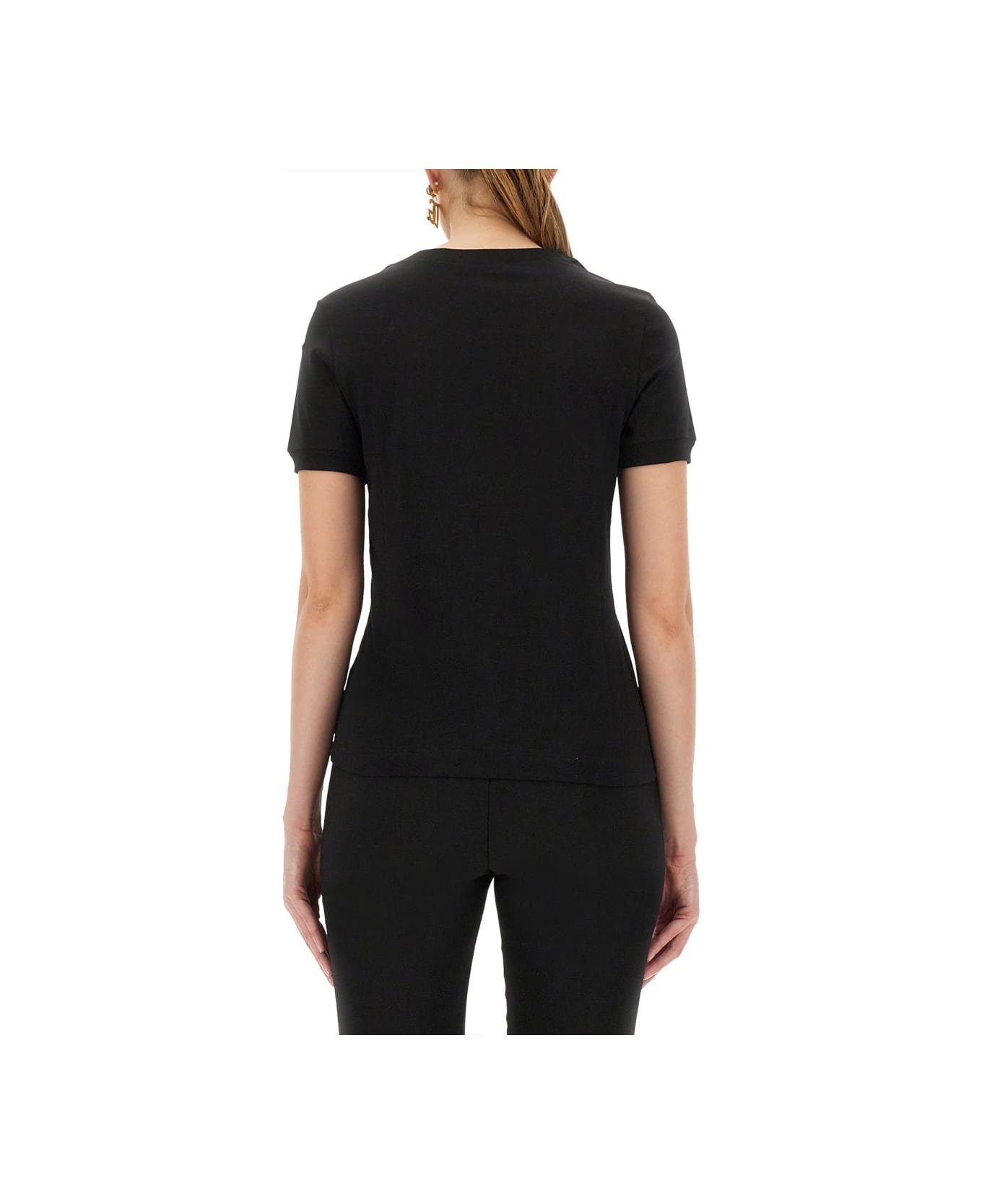 Dolce 
Gabbana Jersey T-shirt With Dg Logo Embroidery - BLACK